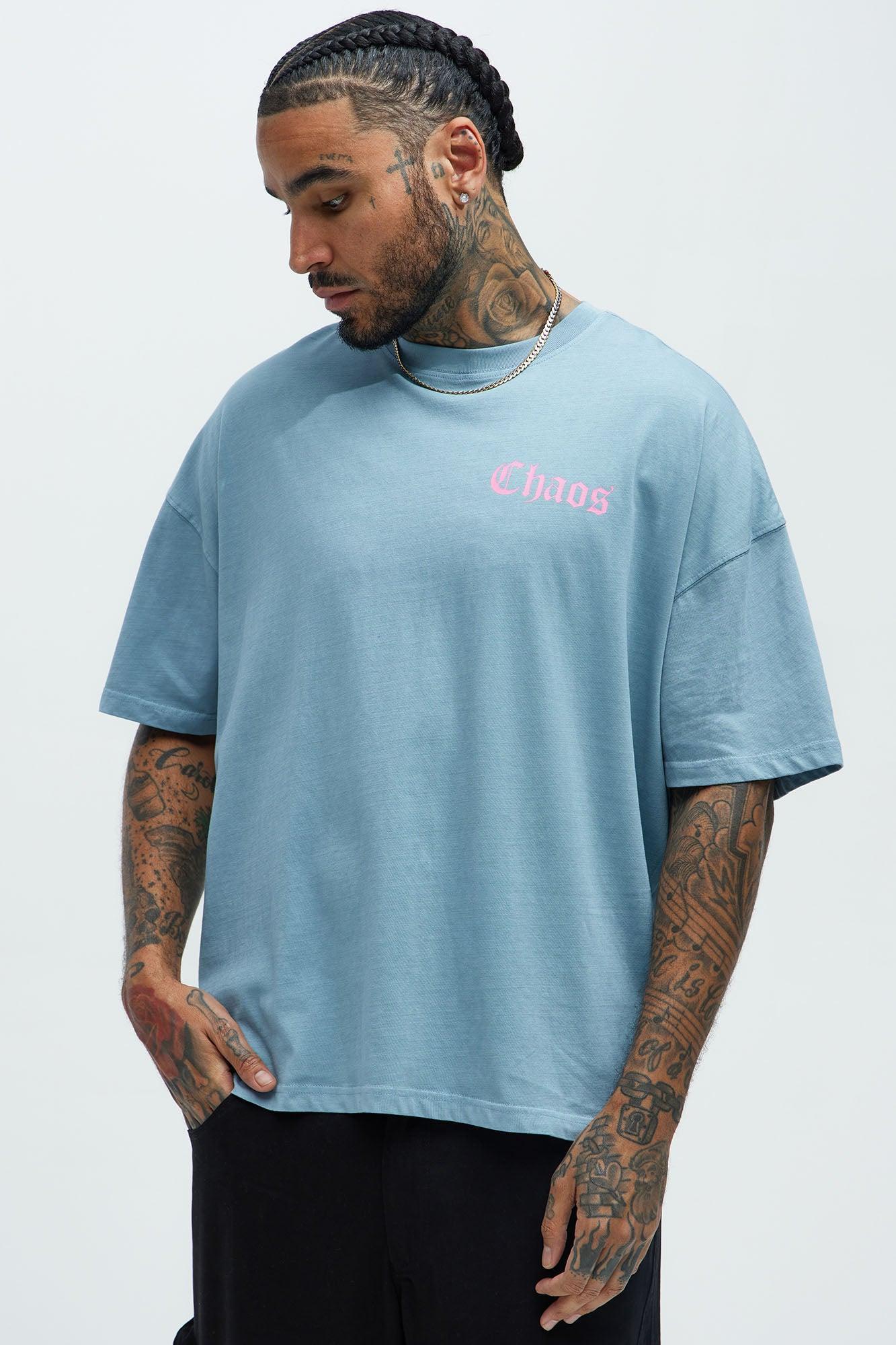 Dark Future Chaos Oversized Short Sleeve Tee - SkyBlue Product Image