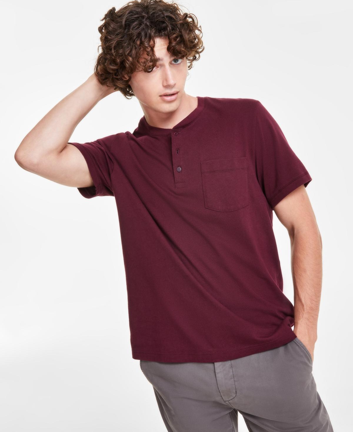 Sun + Stone Mens Everyday Short Sleeve Pocket Henley, Created for Macys Product Image