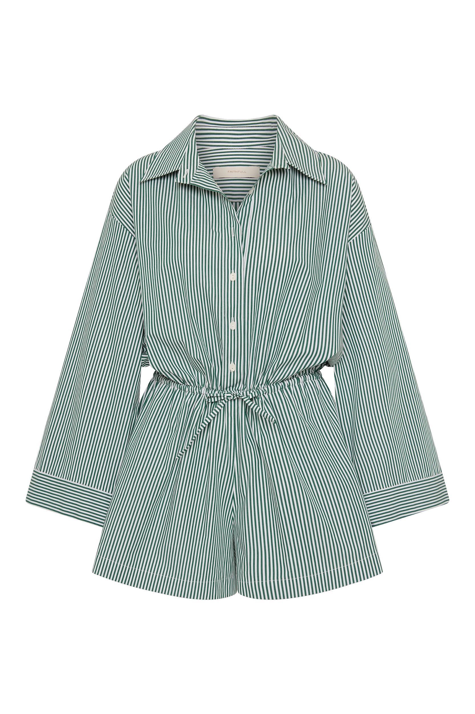 Marianne Midi Dress Green Stripe Product Image