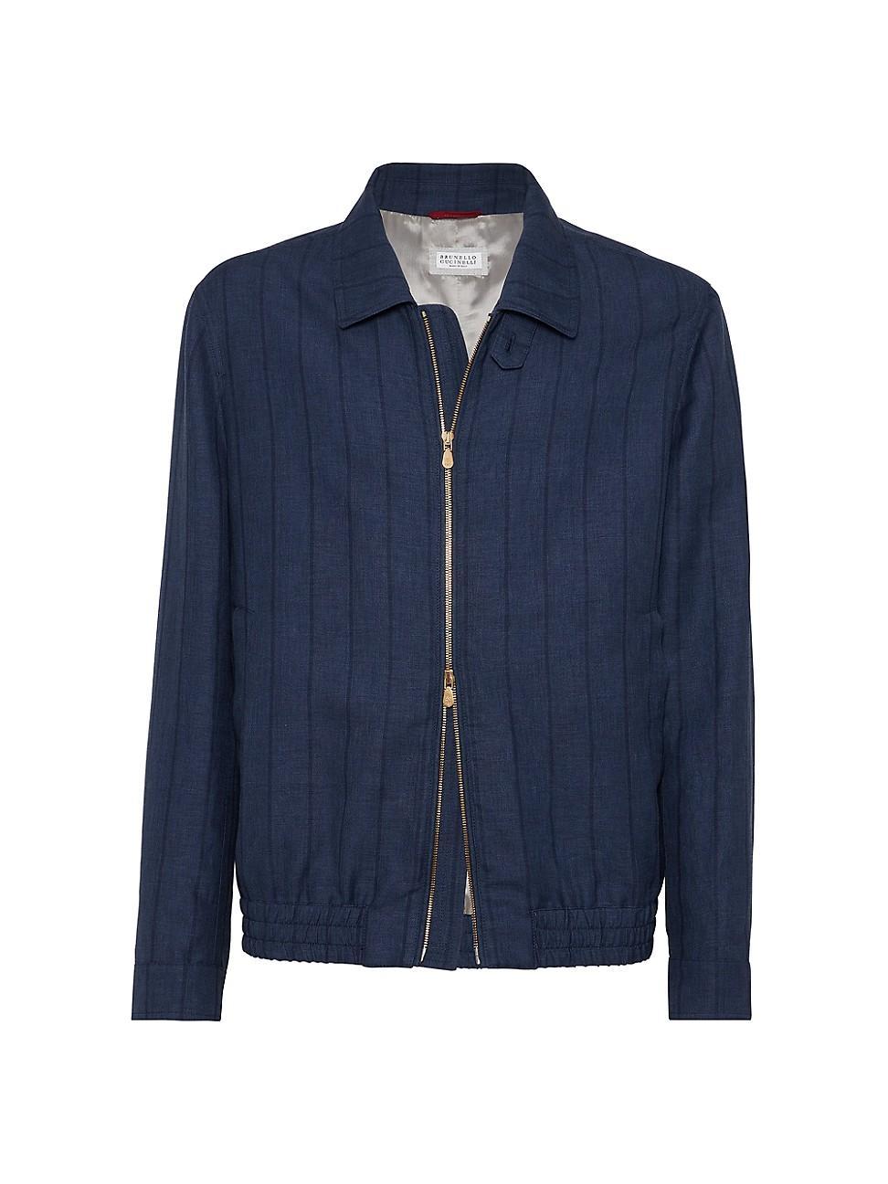 Mens Stripe Water-Resistant Full-Zip Jacket Product Image