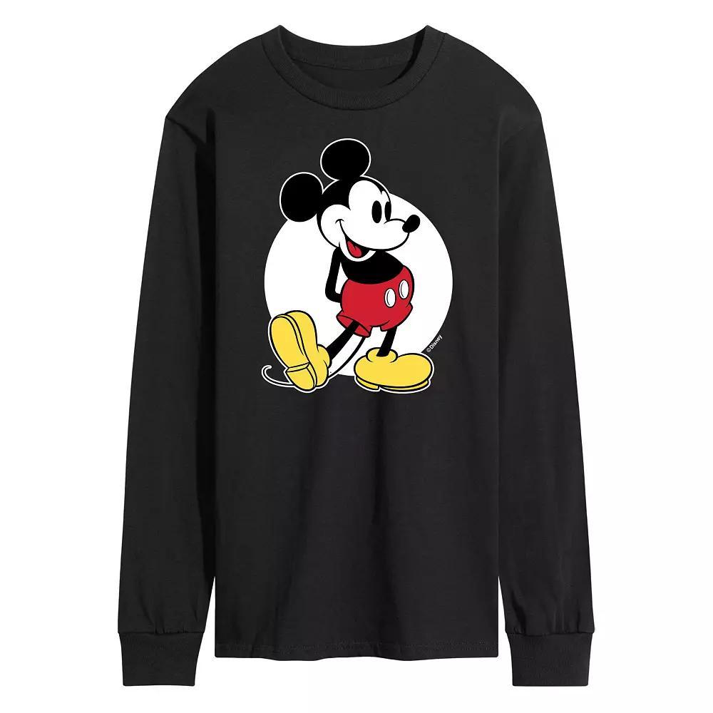 Disney's Mickey Mouse Men's Classic Long Sleeve Graphic Tee, Size: Large, Black Product Image