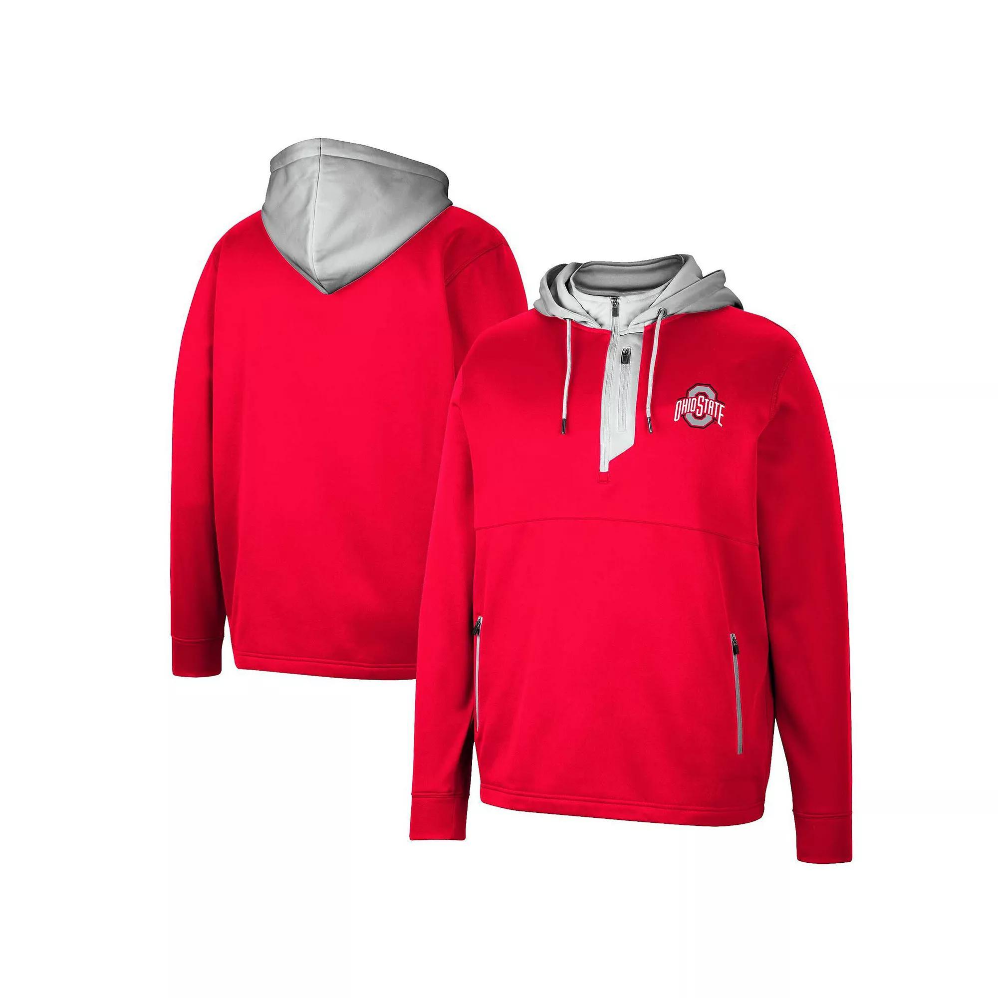 Mens Colosseum Scarlet Ohio State Buckeyes Luge 3.0 Quarter-Zip Hoodie Product Image