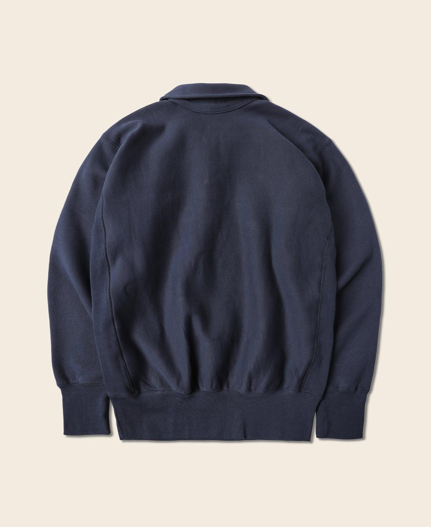 1950s USAFA Reverse Weave Half-Zip Sweatshirt - Navy Product Image