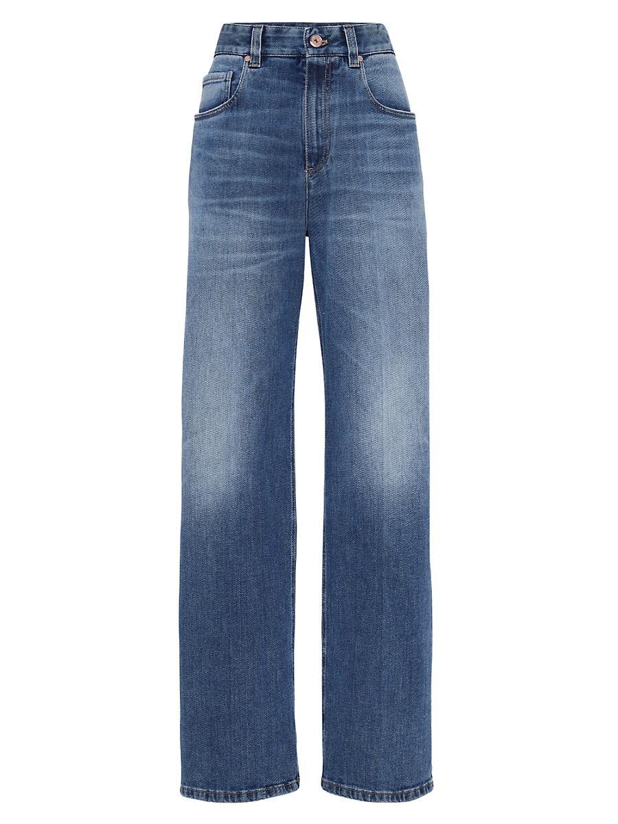 Womens Comfort Denim Loose Five Pocket Jeans Product Image