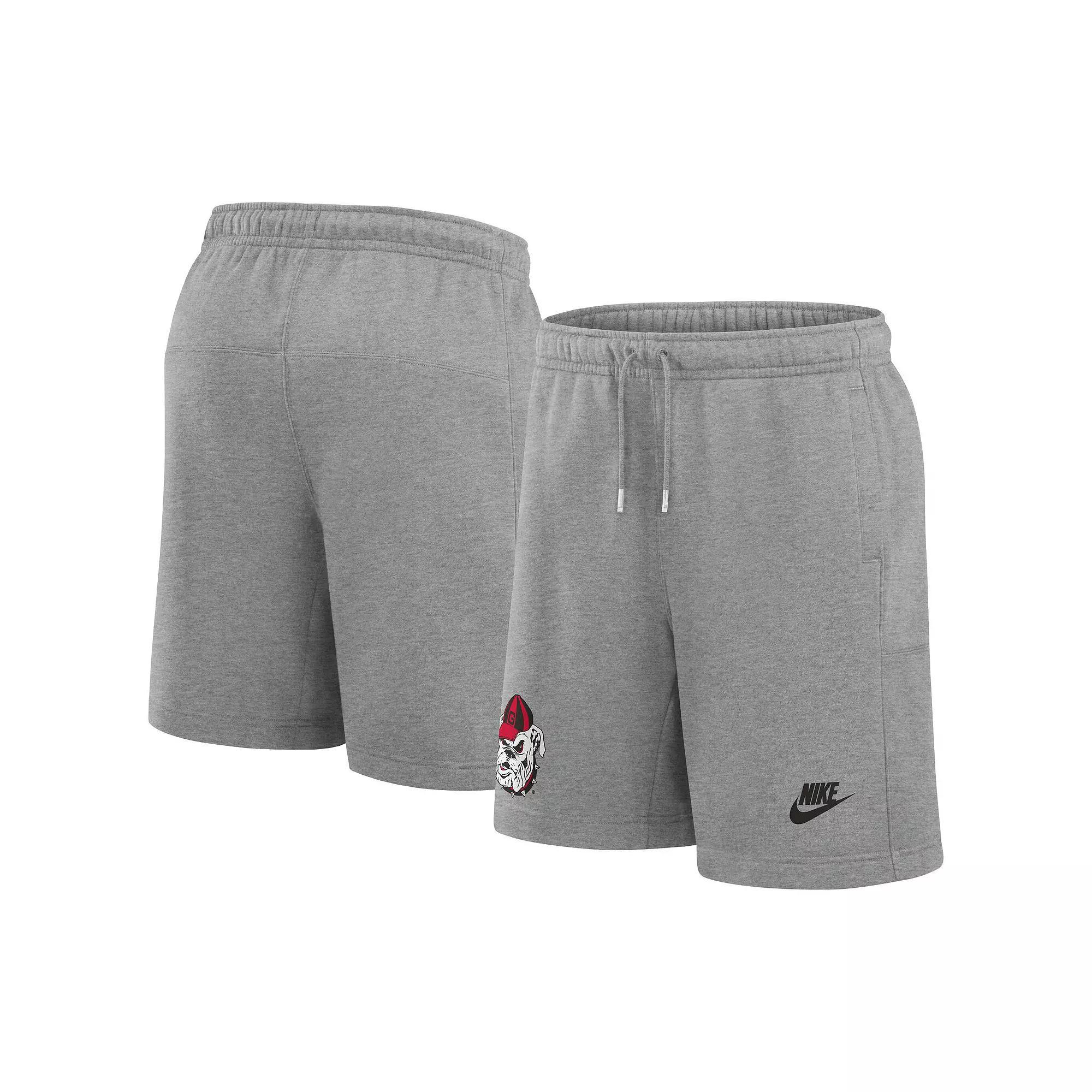 Mens Nike Heather Gray Georgia Bulldogs Legacy Essential Fleece Shorts Product Image