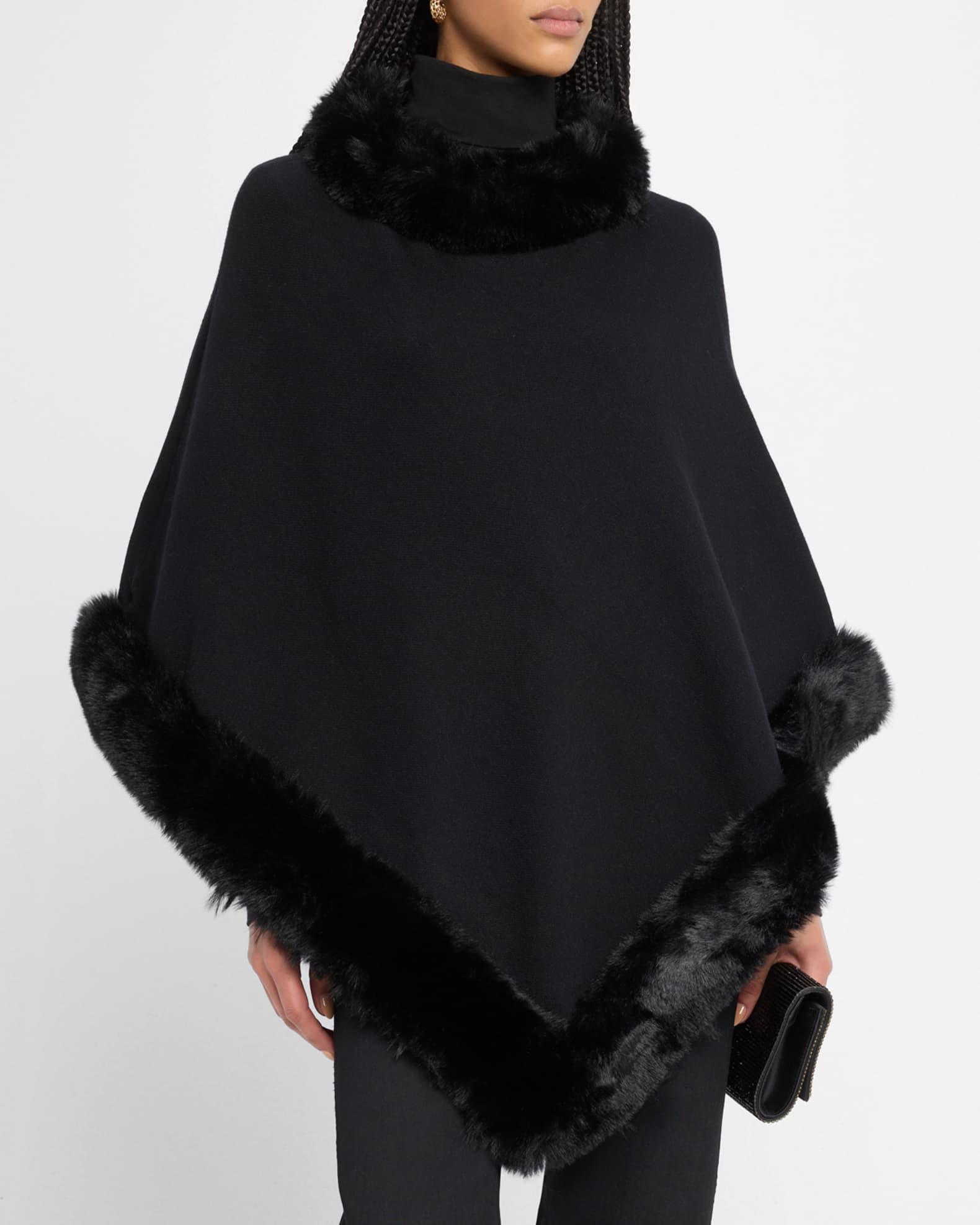 The Penny Poncho W/ Faux Fur Trim Product Image