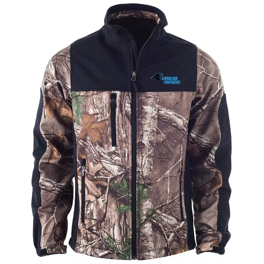 Men's Dunbrooke Realtree Camo/Black New England Patriots Circle Hunter Softshell Full-Zip Jacket, Size: Medium, Green Product Image