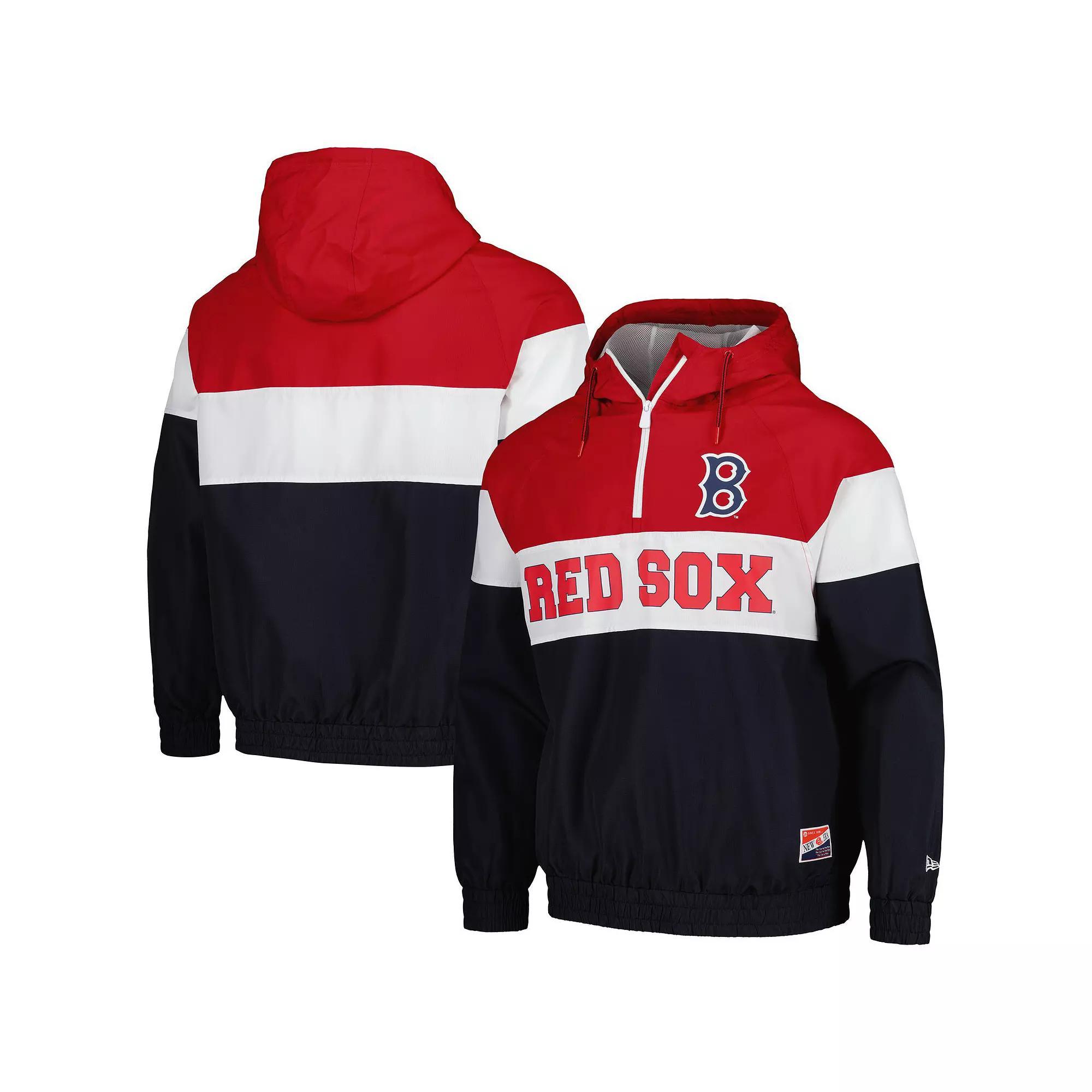 Men's New Era Navy Boston Red Sox Ripstop Raglan Quarter-Zip Hoodie Windbreaker Jacket, Size: Large, Blue Product Image