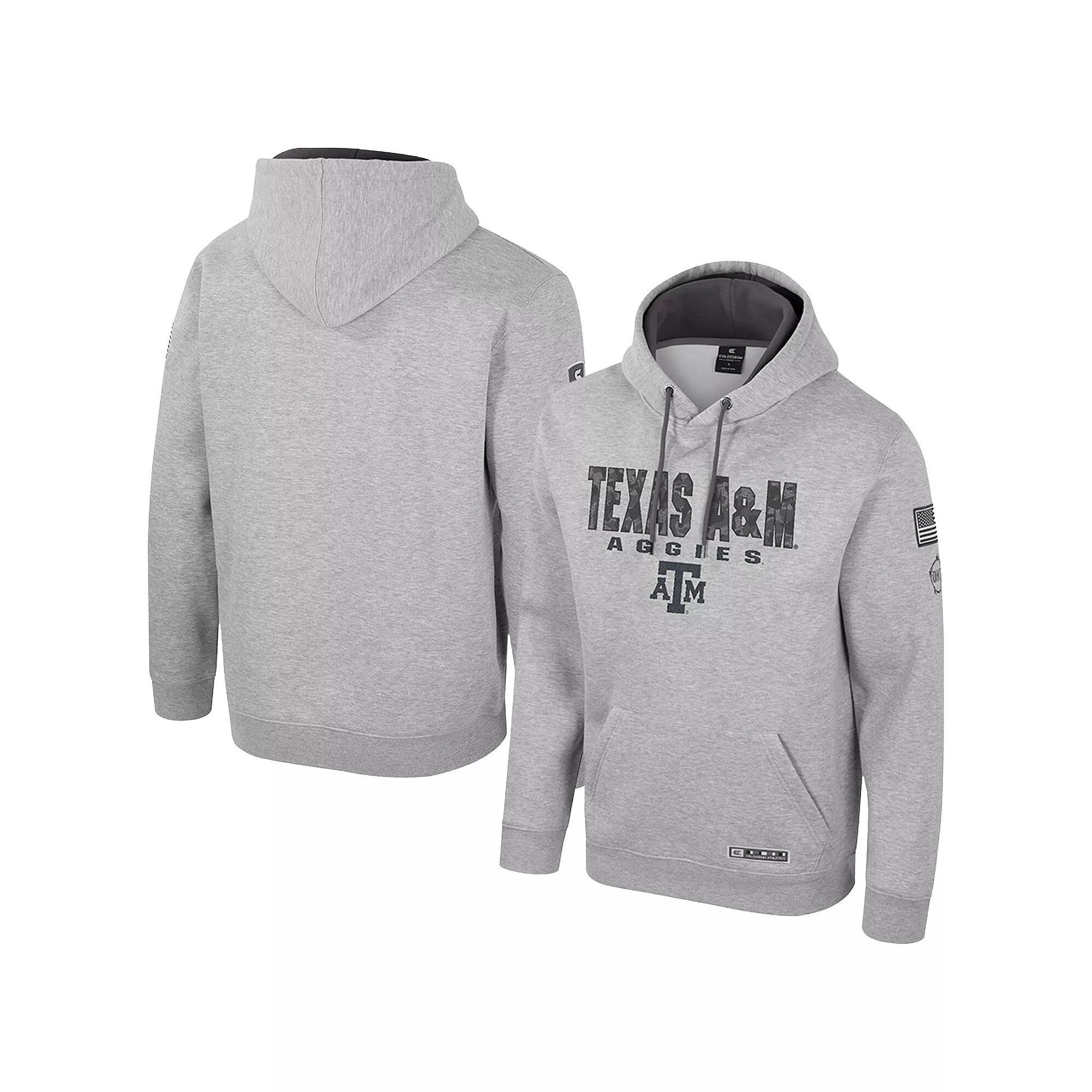 Men's Colosseum Heather Gray Texas A&M Aggies Oorah OHT Military Appreciation Pullover Hoodie, Size: XL, Grey Product Image