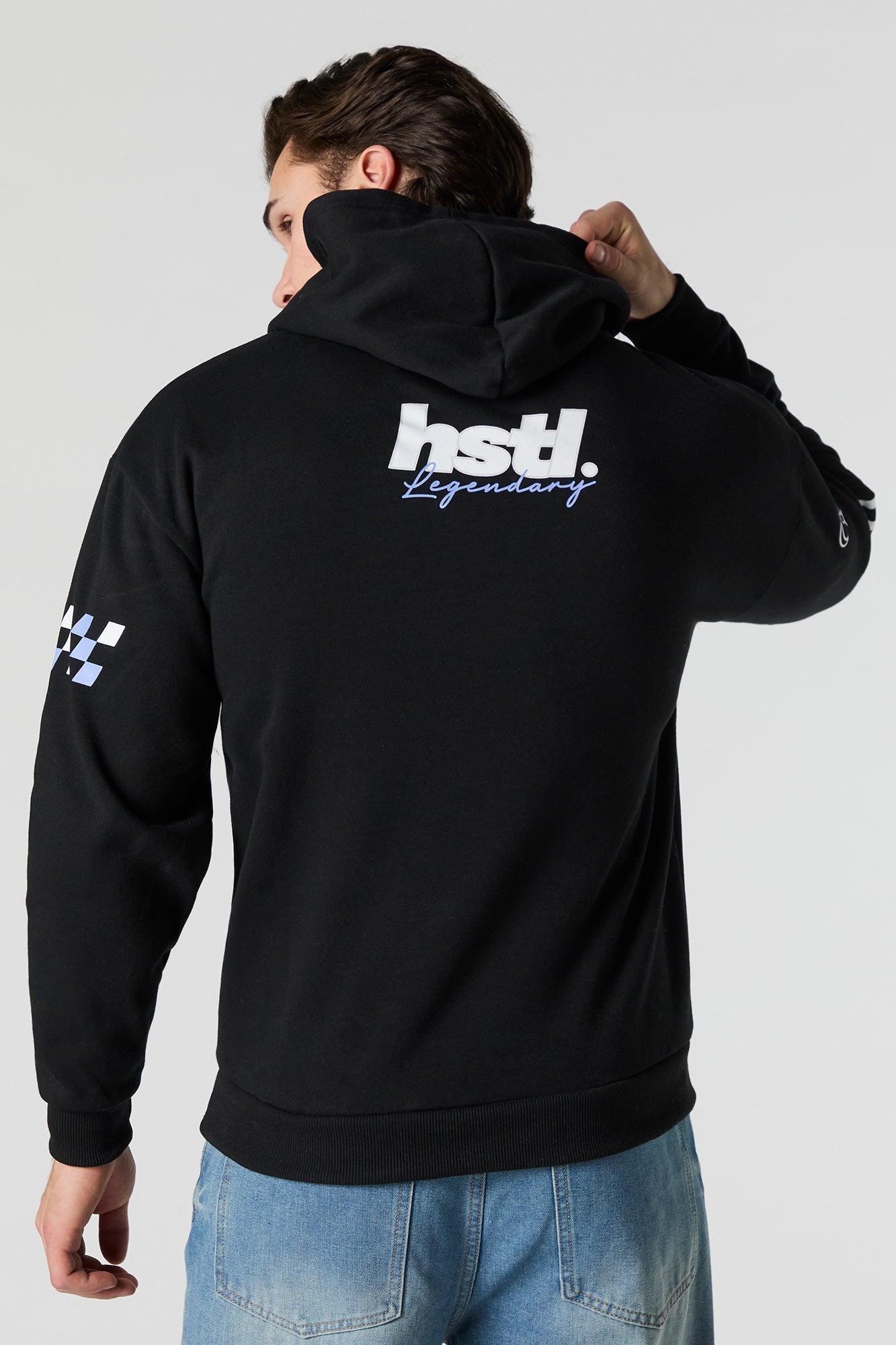 Racing Graphic Embroidered Fleece Hoodie Male Product Image