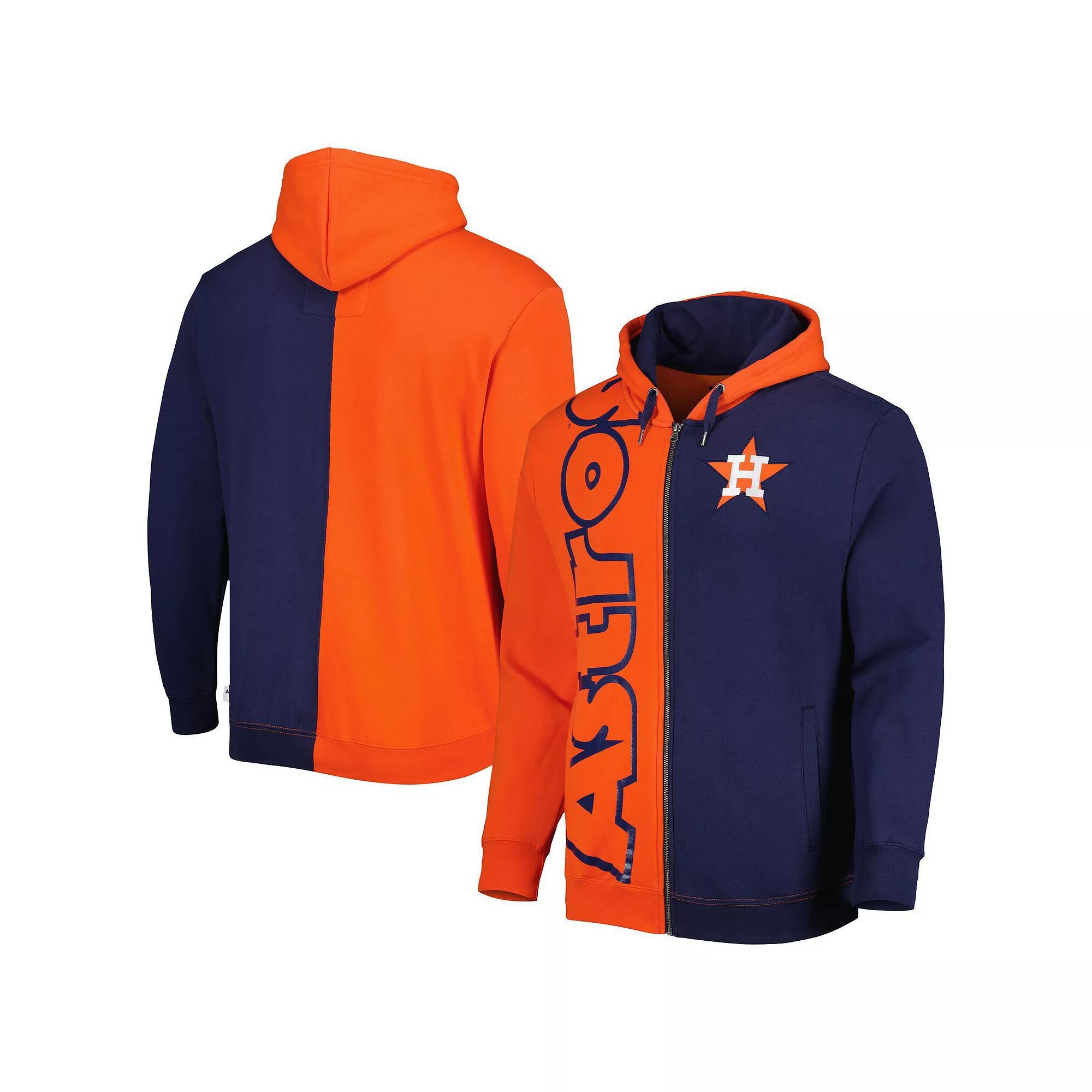 Mens Mitchell & Ness /Navy Houston Astros Fleece Full-Zip Hoodie Product Image