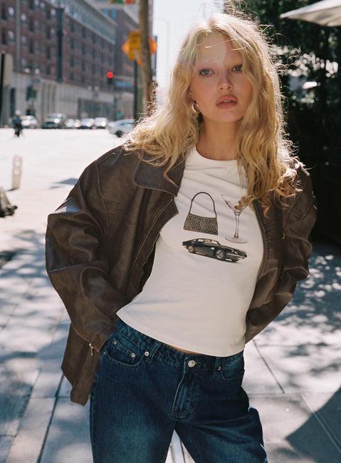 Marseille Manners Graphic Top Cream Product Image