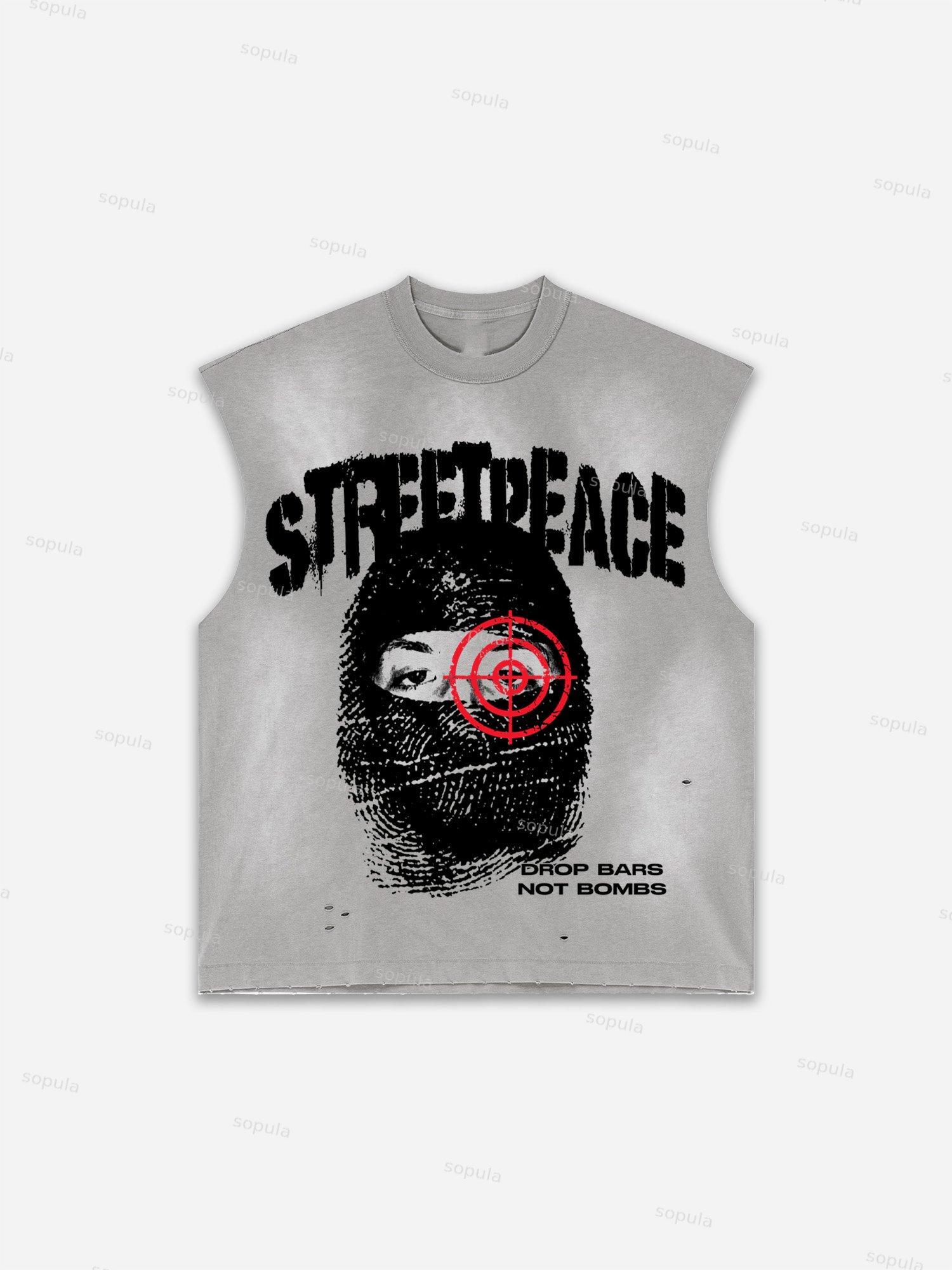 Boxer Street Graphic Print Distressed Tank Top Product Image
