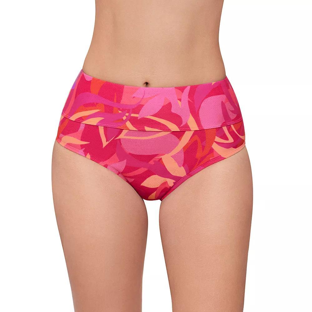 Women's Eco Beach High Waisted Swim Briefs, Size: XL, Curly Q Product Image