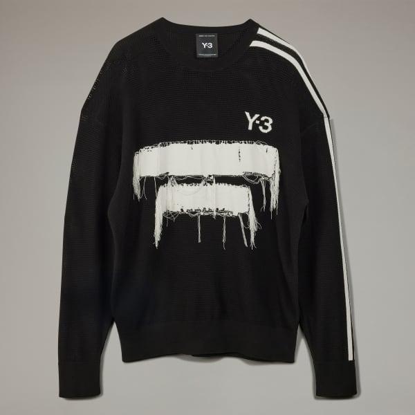 adidas Y-3 Graphic Knit Crew Sweater Black S Unisex Product Image