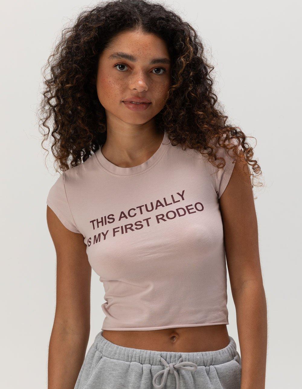 FULL TILT My First Rodeo Womens Baby Tee - BLUSH Product Image