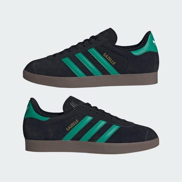 Mens adidas Gazelle Athletic Shoe - Black / Court Green / Gum Product Image