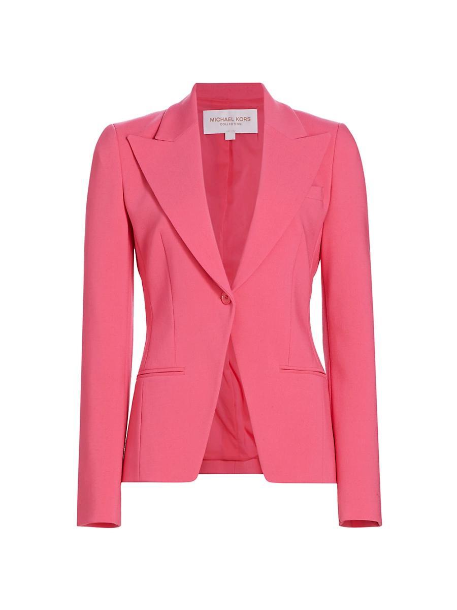 Womens Peak Lapel Wool-Blend Jacket Product Image