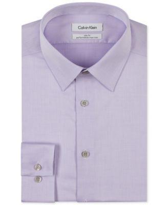 Calvin Klein Steel Mens Classic-Fit Non-Iron Performance Herringbone Dress Shirt Product Image
