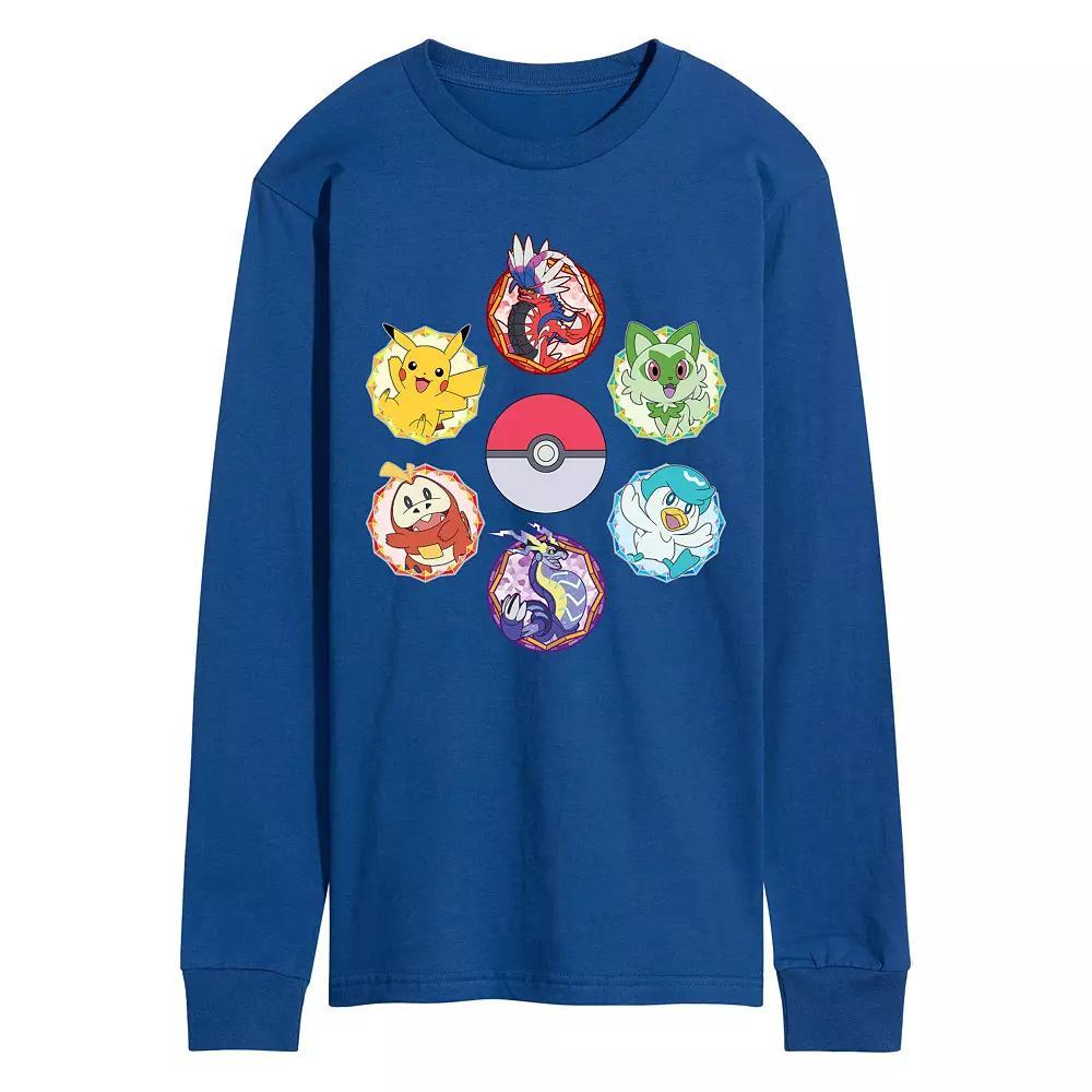 Mens Pokemon Sparkle Badges Long Sleeve Graphic Tee Product Image