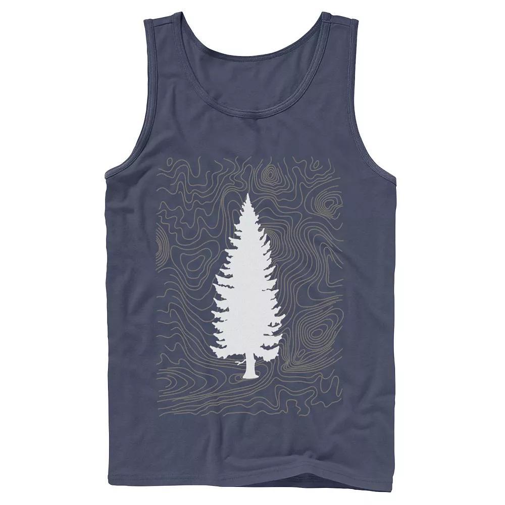 Men's Fifth Sun Tree Outline Sketched Lines Tank Top, Size: Small, Blue Product Image