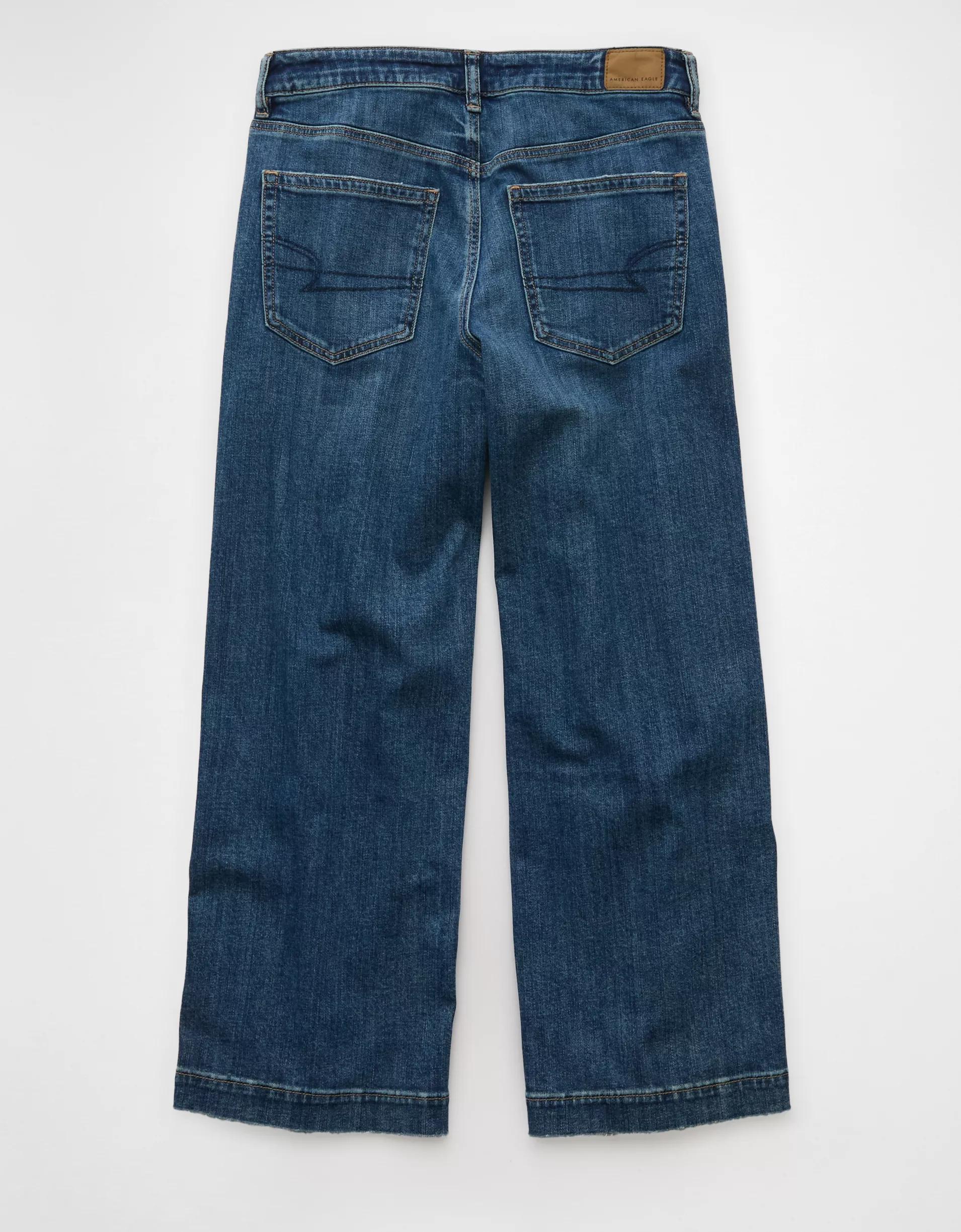 AE Stretch Low-Rise Baggy Wide-Leg Crop Jean Product Image