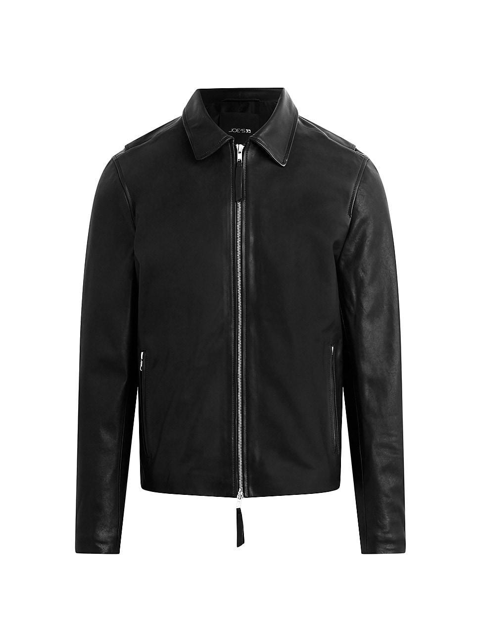 Mens Refined Leather Moto Jacket Product Image