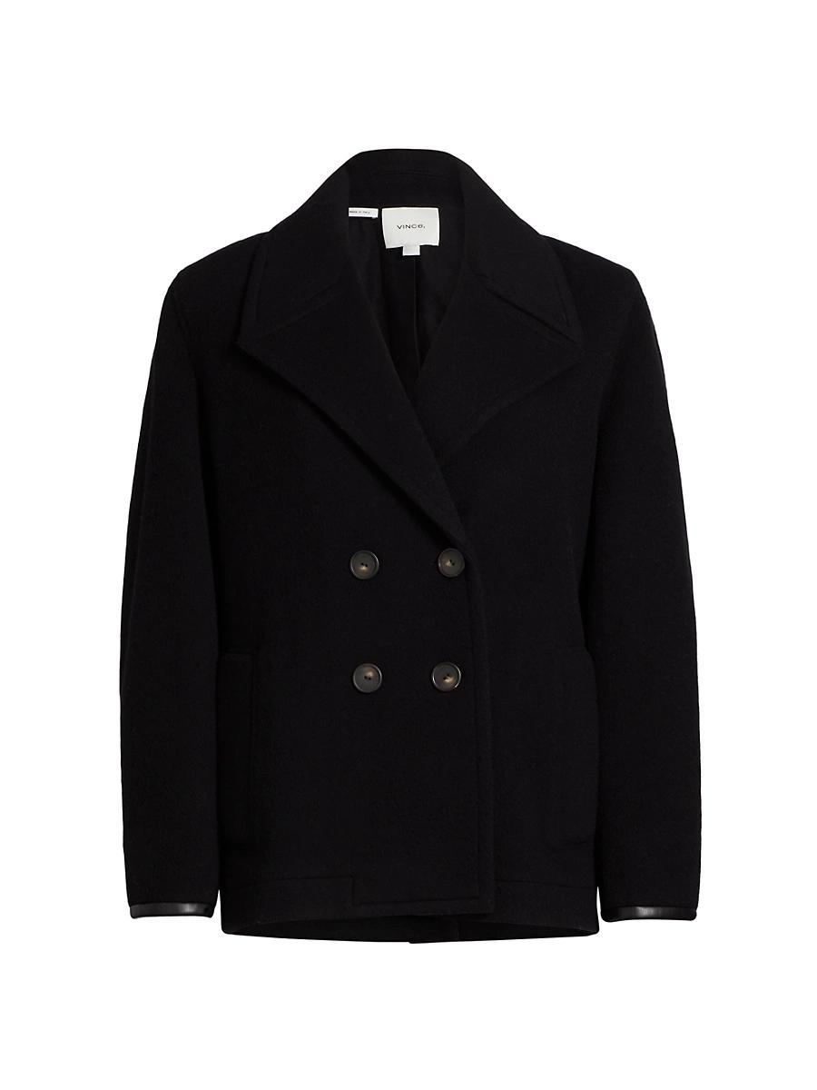 Womens Boiled Wool Crop Peacoat Product Image