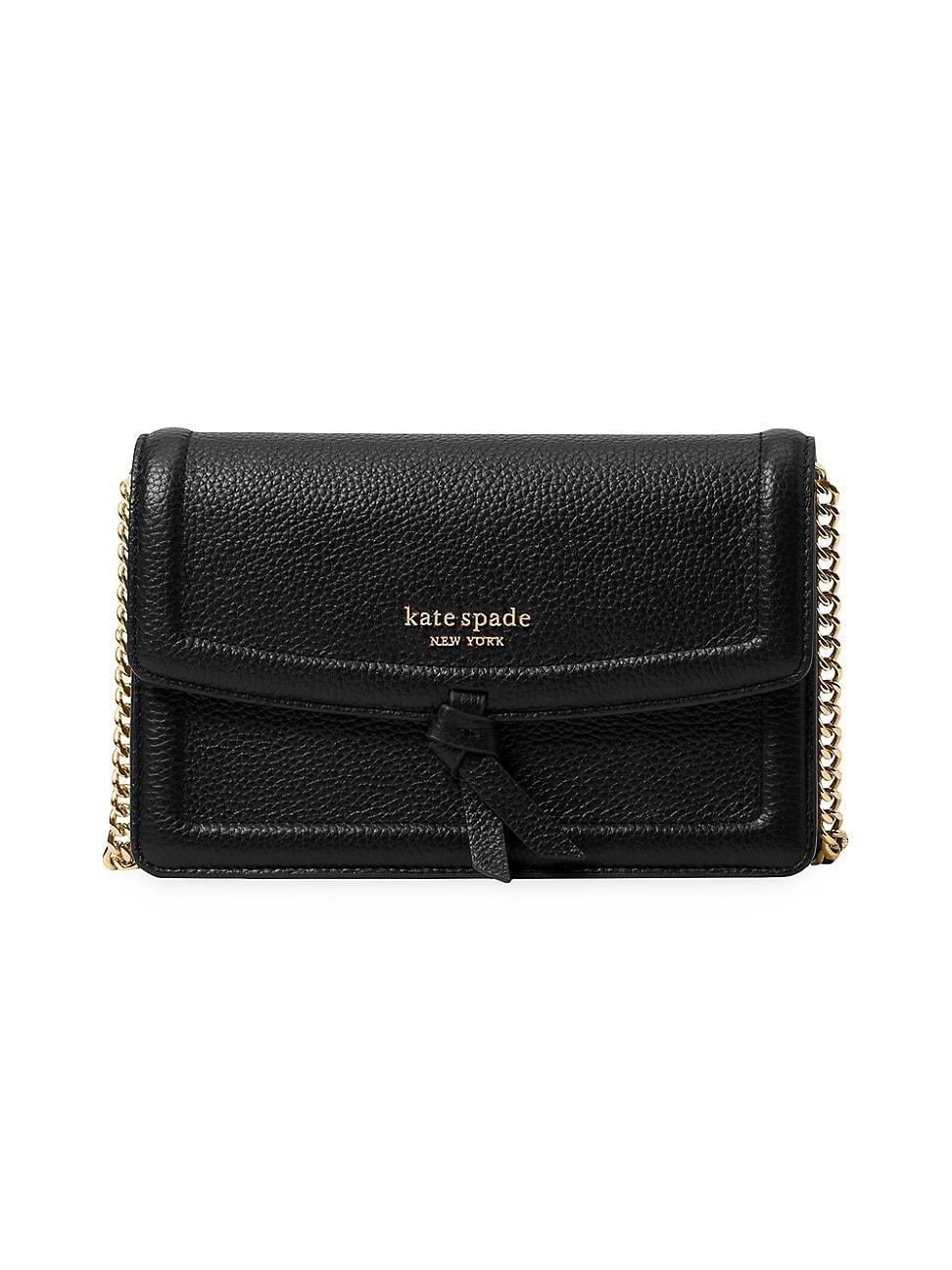 Womens Knott Pebbled Leather Crossbody Bag Product Image