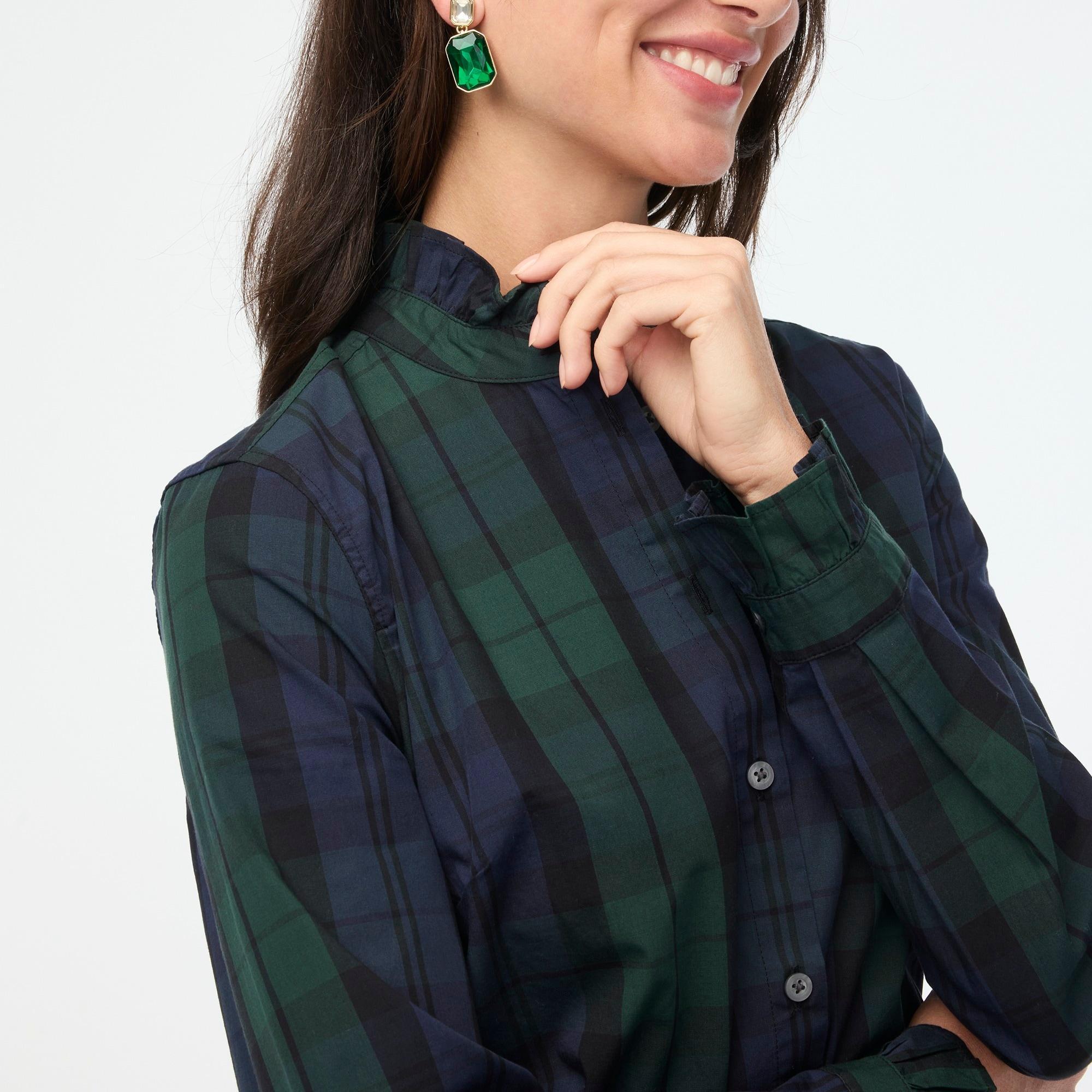 Black Watch ruffleneck button-up Product Image
