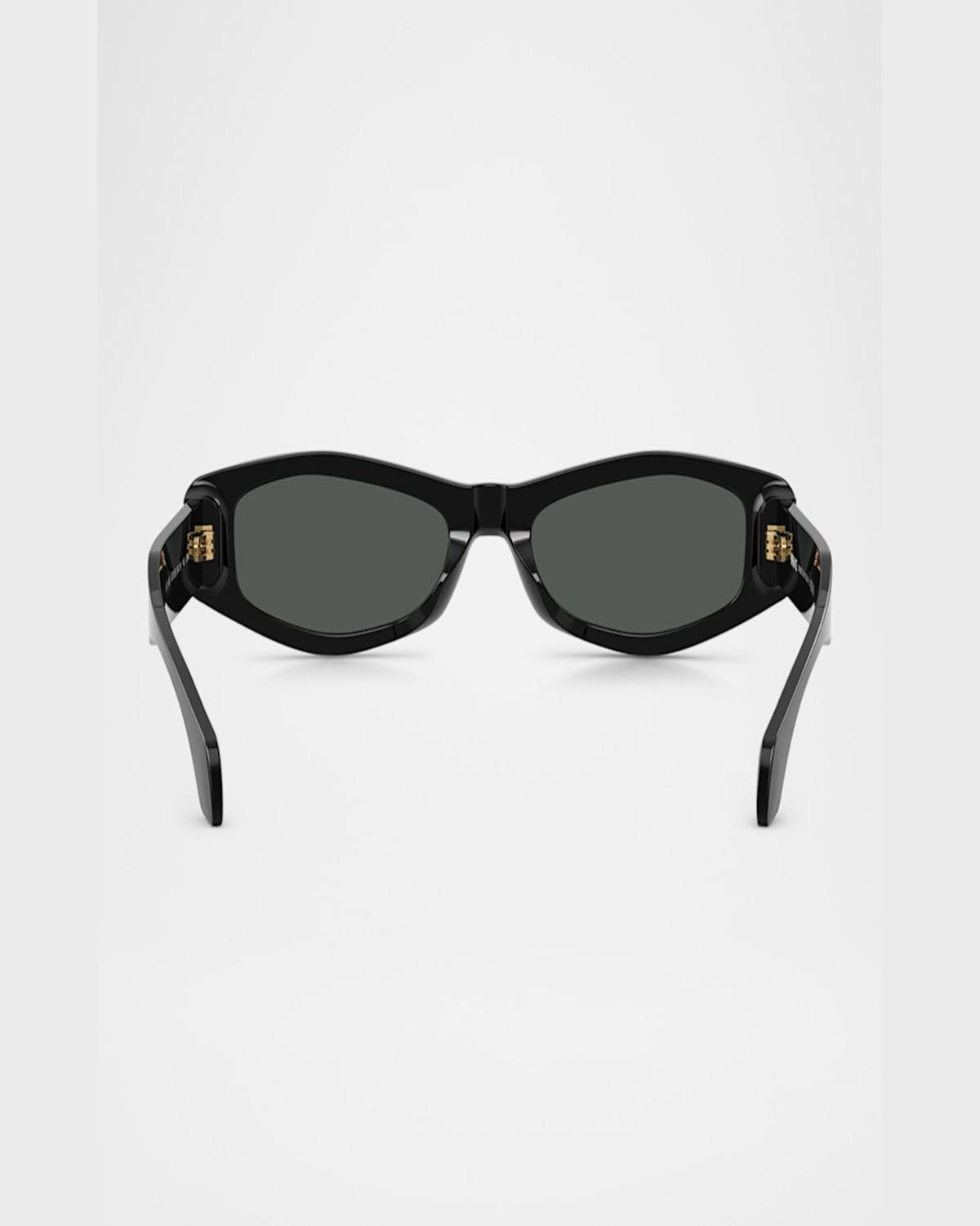 VERSACE Ve4487 Oval Logo-print Sunglasses In Black Product Image