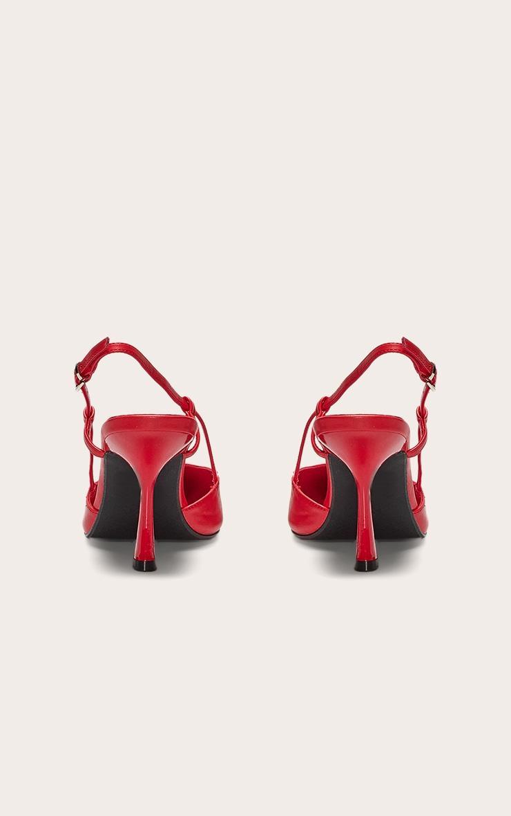 Wide Fit Red Pu Point Toe High Stiletto Court Heels Product Image