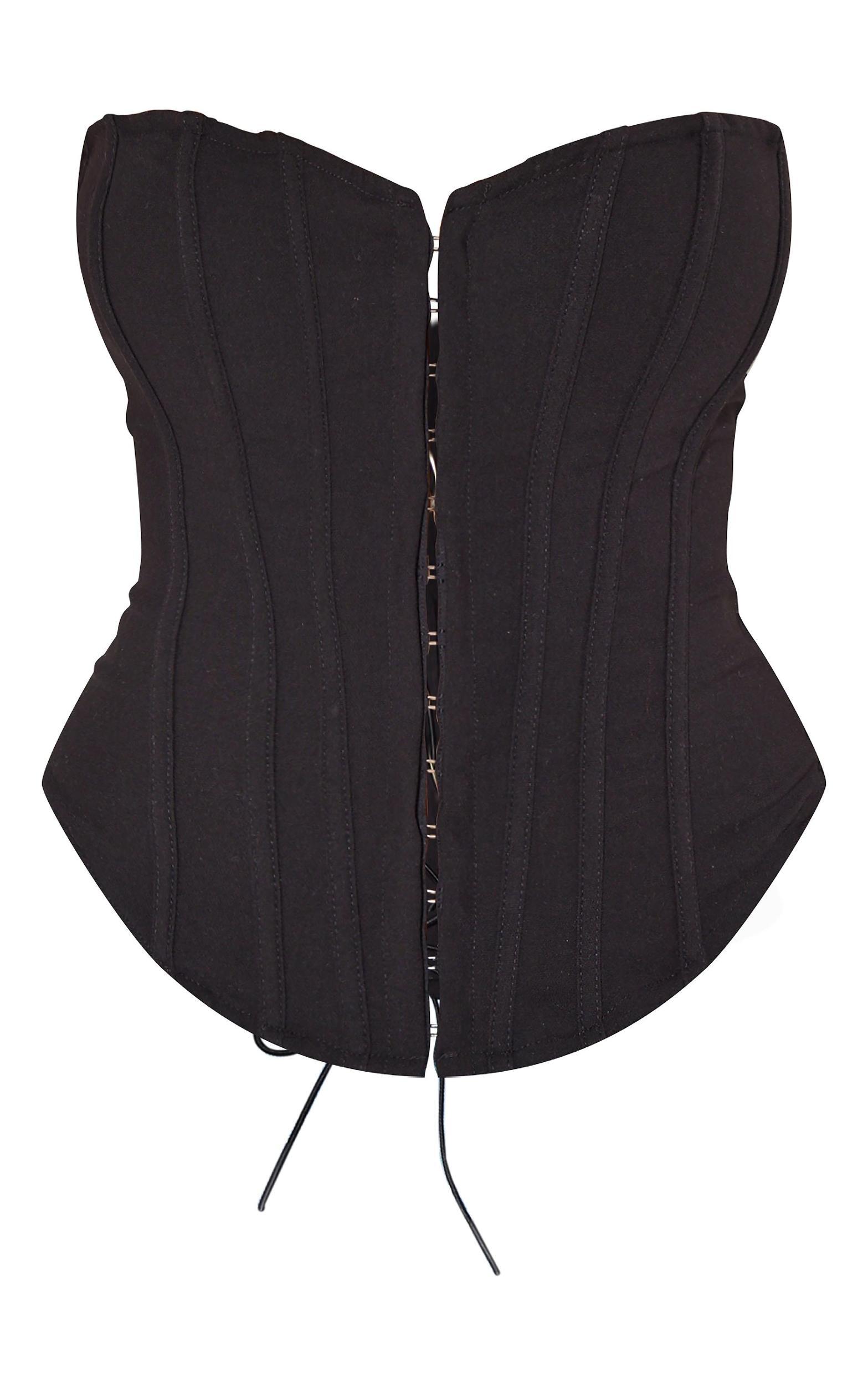 Shape Black Lace Up Back Woven Corset Product Image