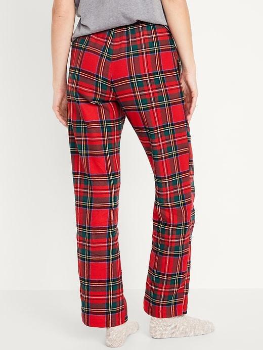 Mid-Rise Flannel Pajama Pants Product Image