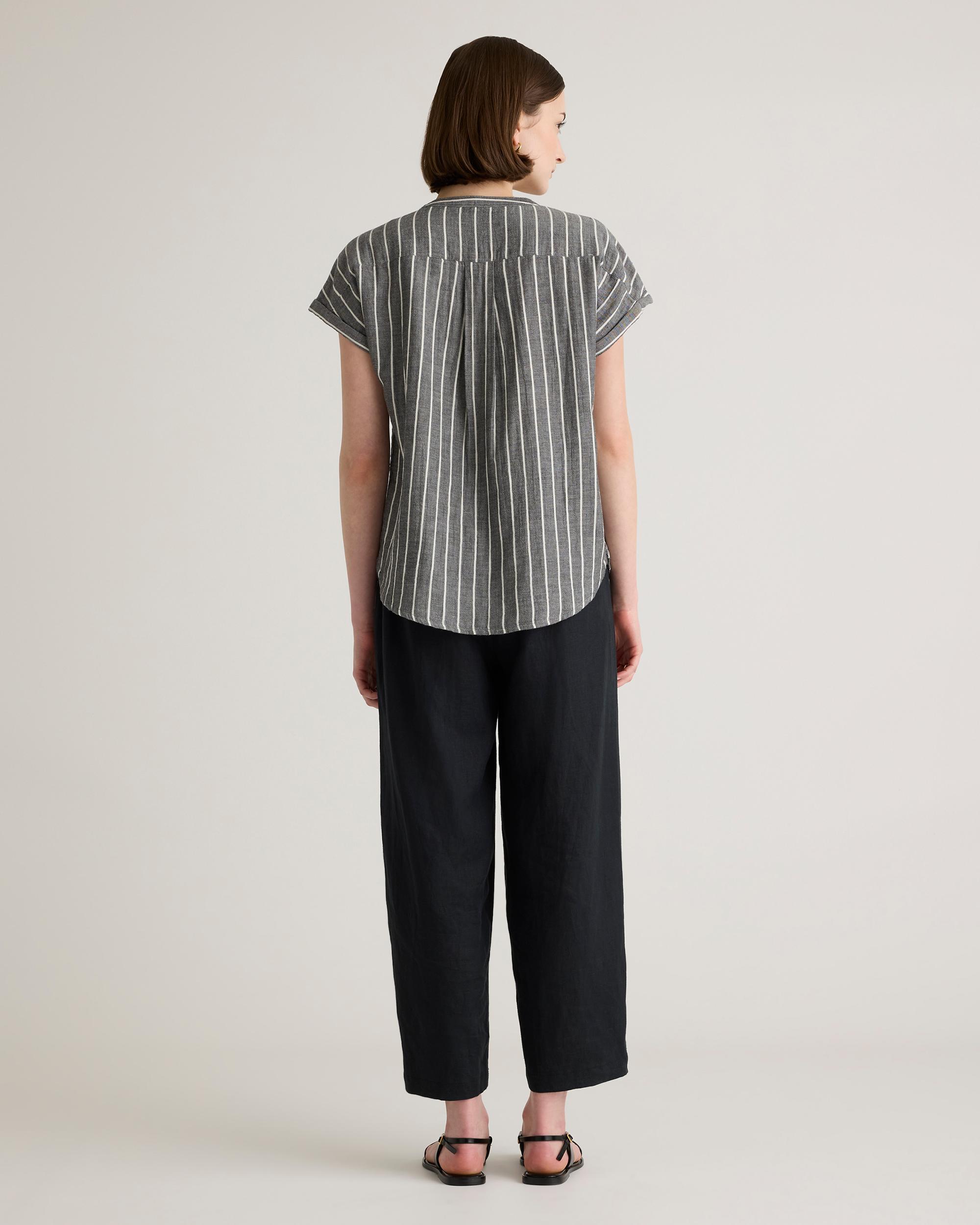 Quince | Women's Gauze Roll Sleeve Shirt Organic Cotton Product Image
