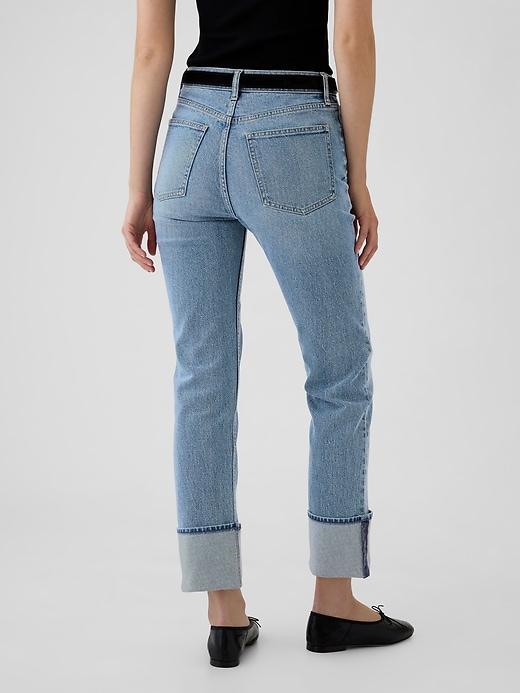 High Rise Cuffed '90s Straight Jeans Product Image