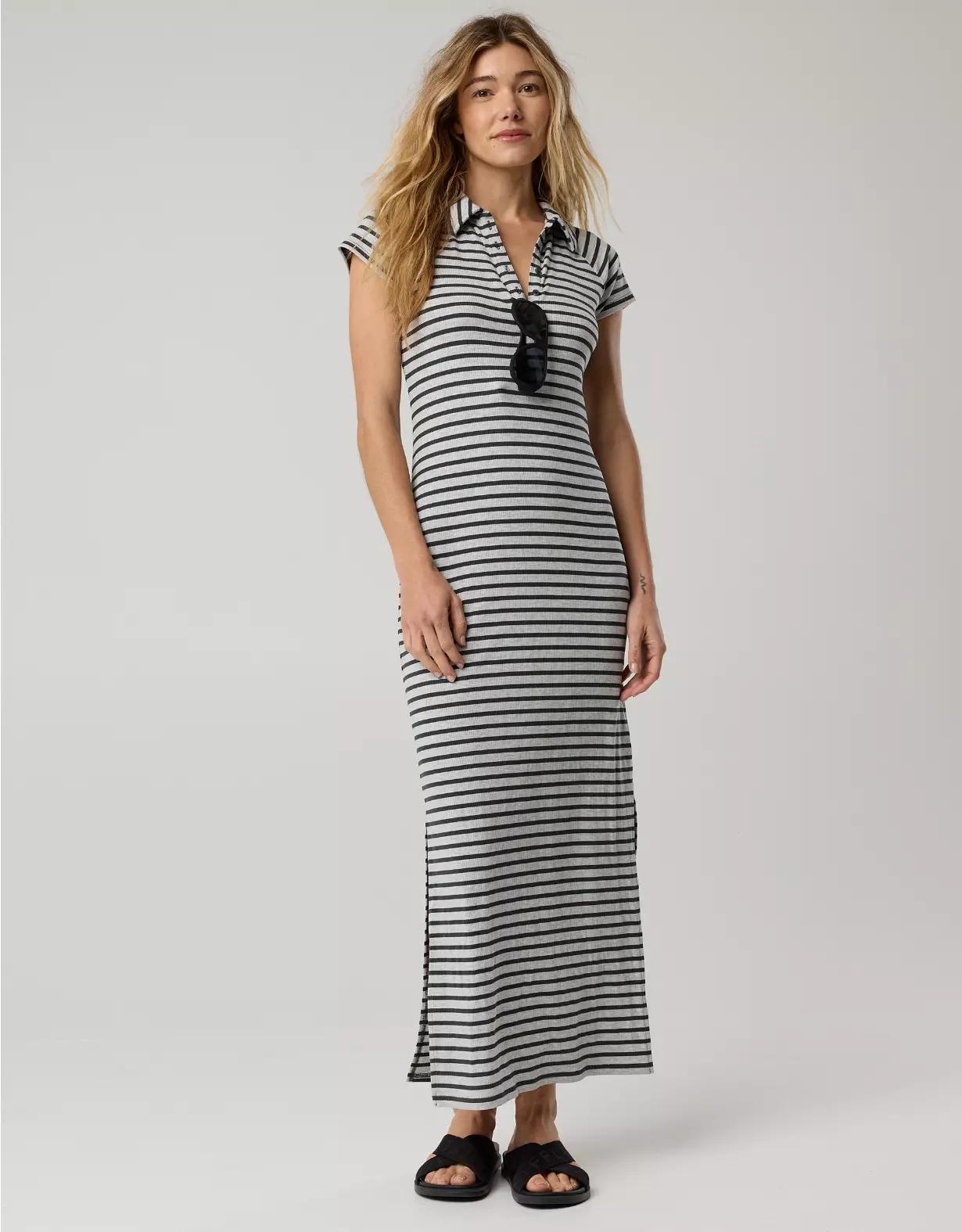 OFFLINE By Aerie Thumbs Up Heavyweight Polo Maxi Dress Product Image