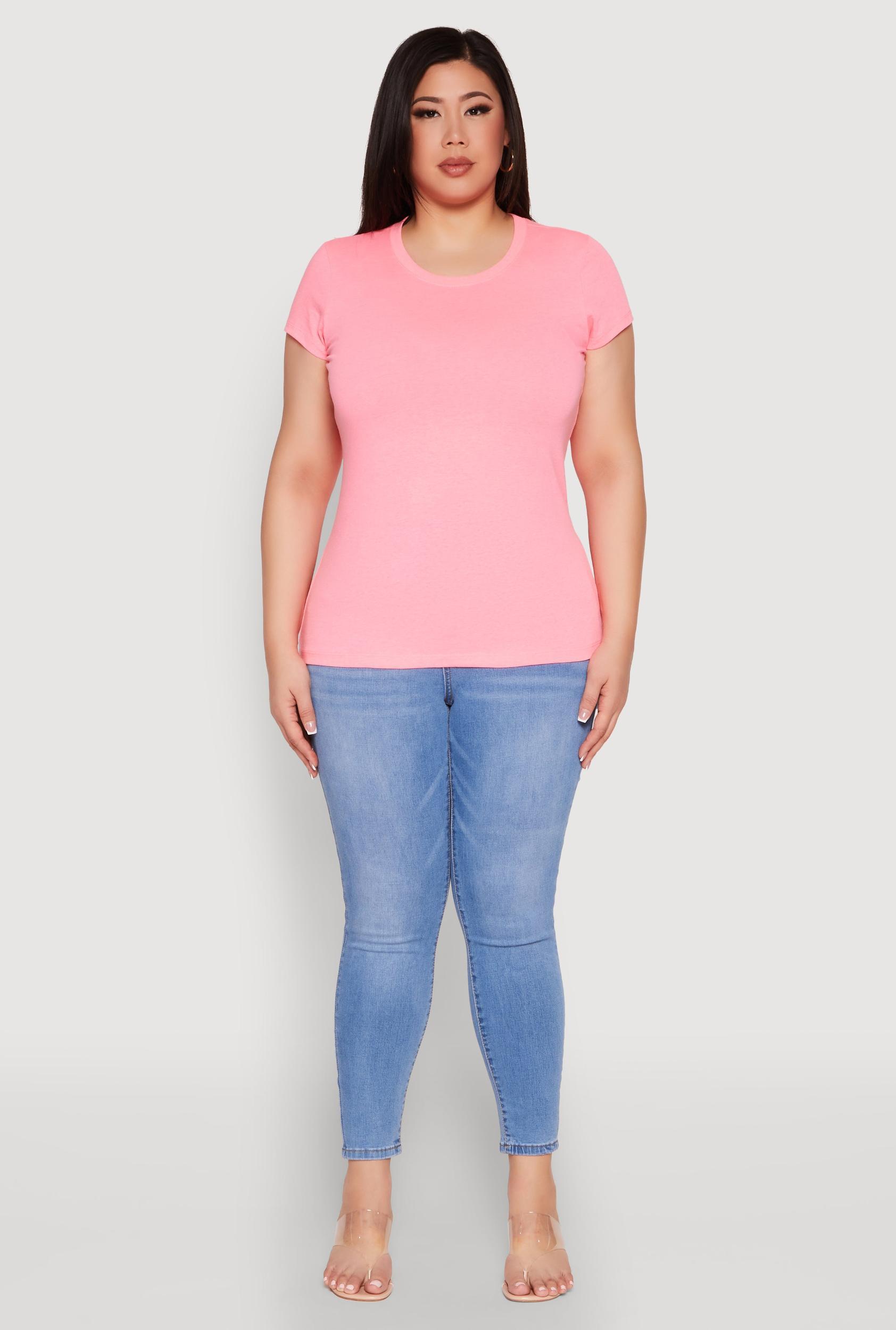 Womens Plus Size Basic Crew Neck Tee Product Image