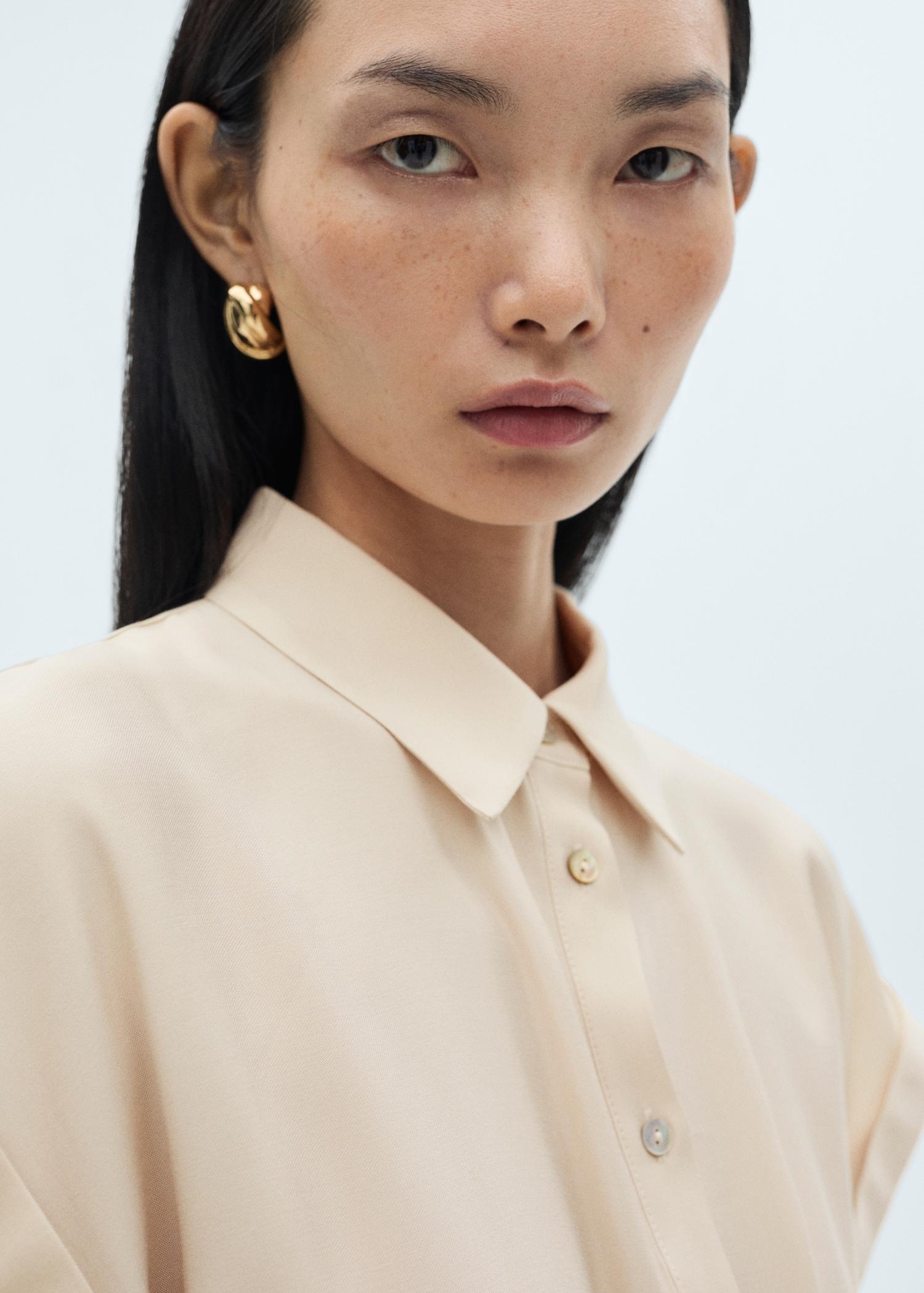Wrap shirt dress - Women | MANGO USA Product Image