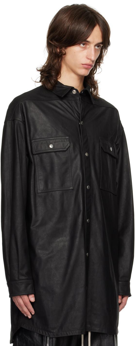 RICK OWENS Oversized Cotton Shirt In Black Product Image