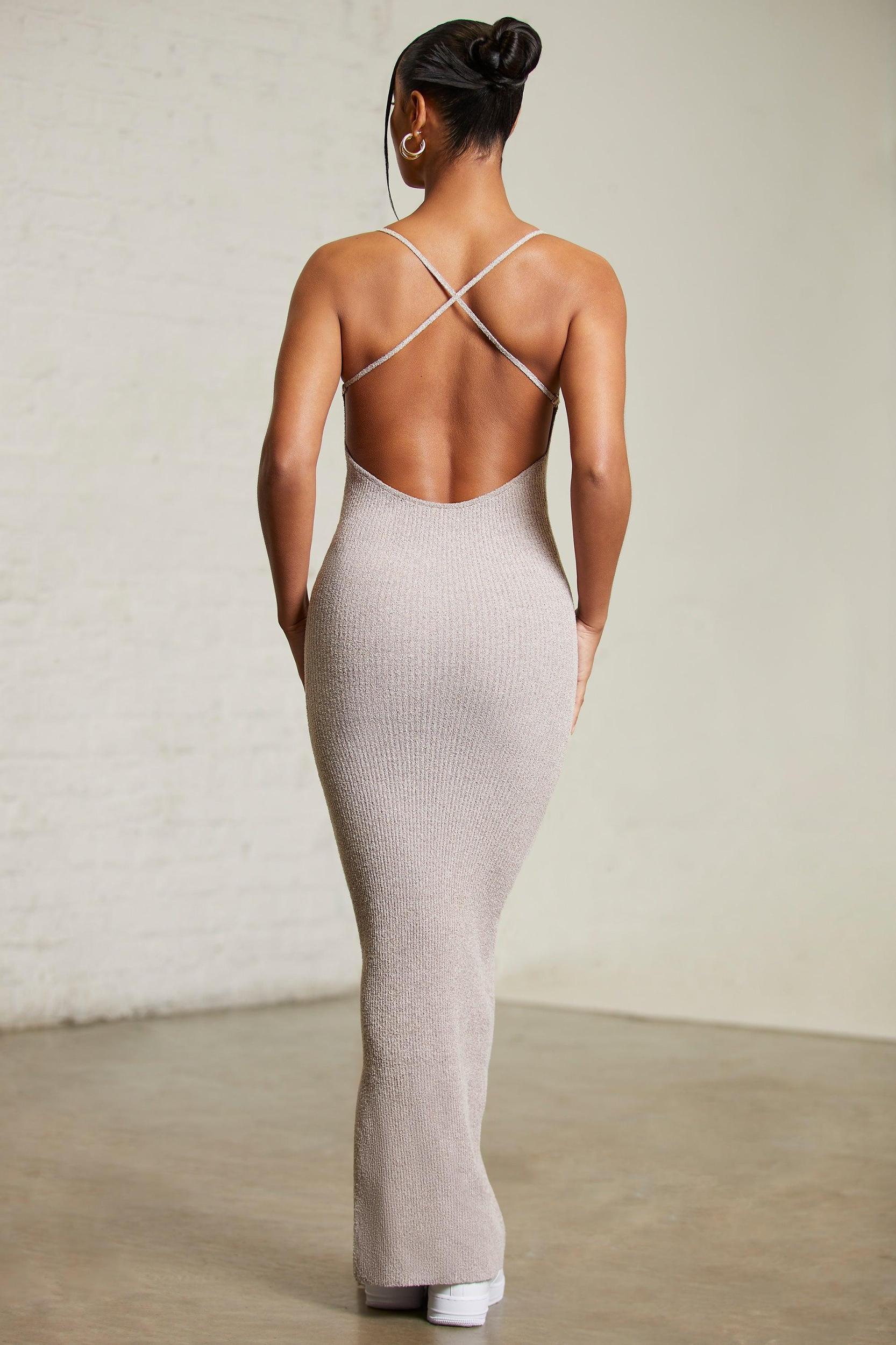Low Back Maxi Dress in Mocha Product Image