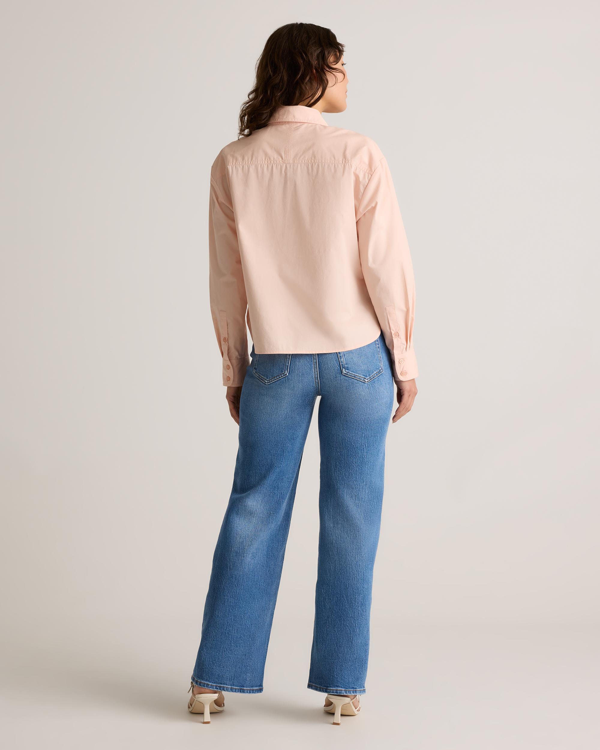 Quince | Women's Poplin Cropped Long Sleeve Shirt Size XS, Organic Cotton Product Image