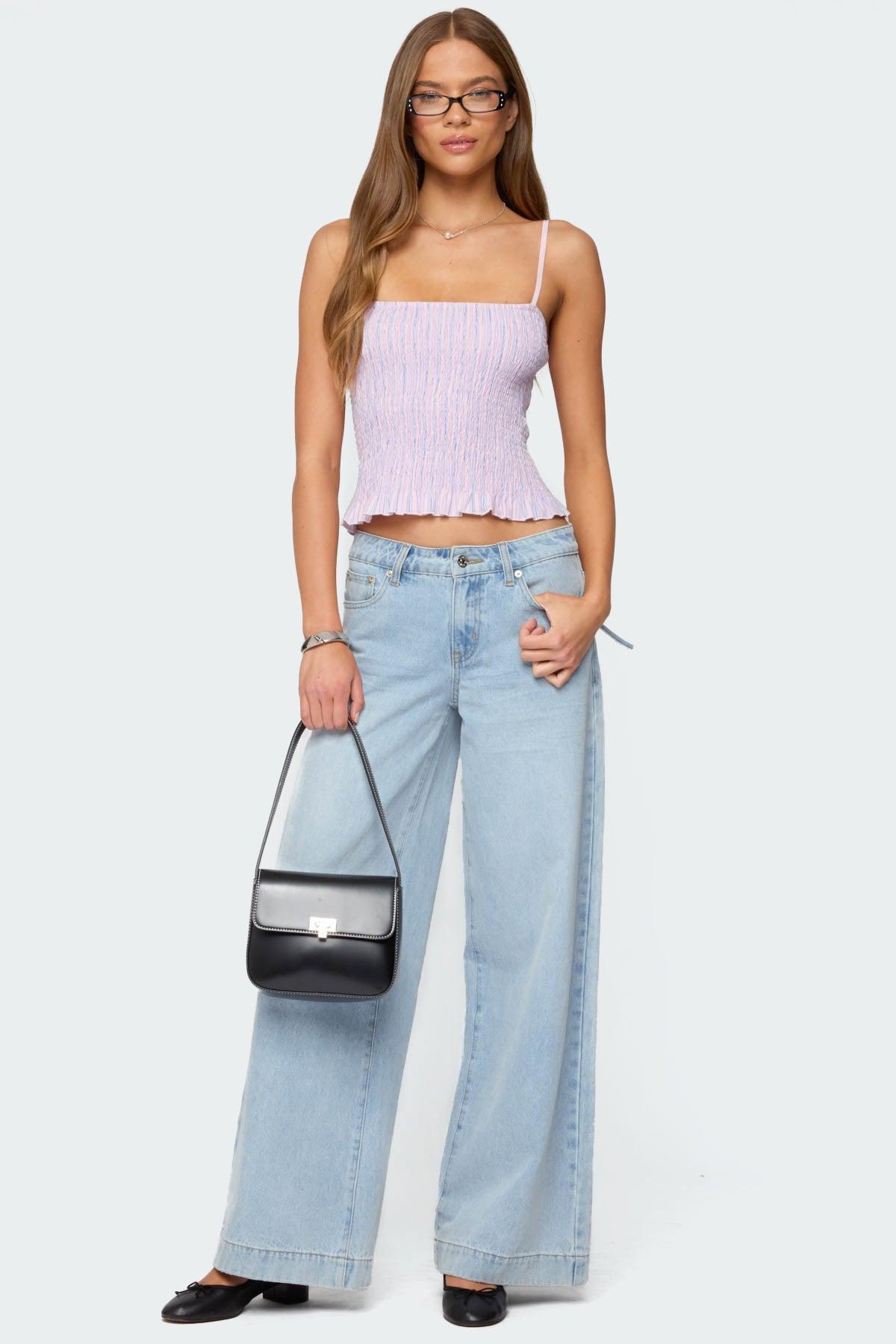 Leela Scrunch Striped Tank Top Product Image