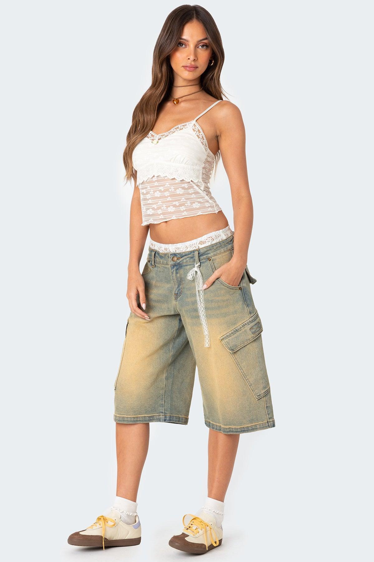 Layered Sheer Lace Tank Top Product Image