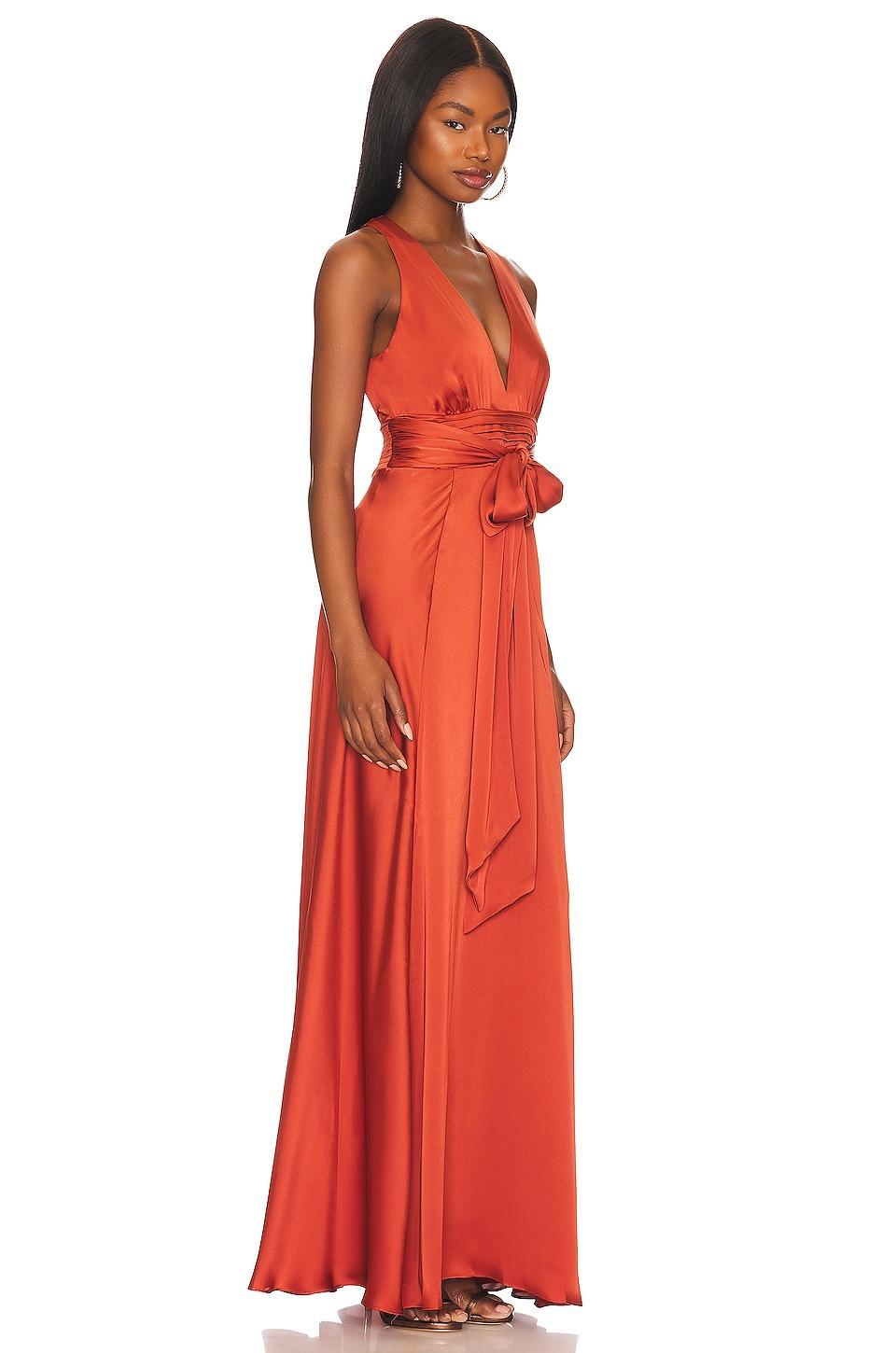 Silky Satin Evening Dress BCBGMAXAZRIA Product Image