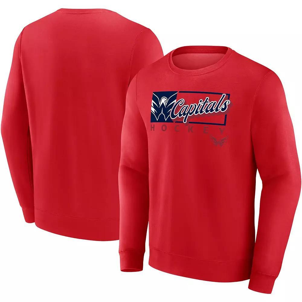 Men's Fanatics Red Washington Capitals Focus Fleece Pullover Sweatshirt, Size: 4XL Product Image
