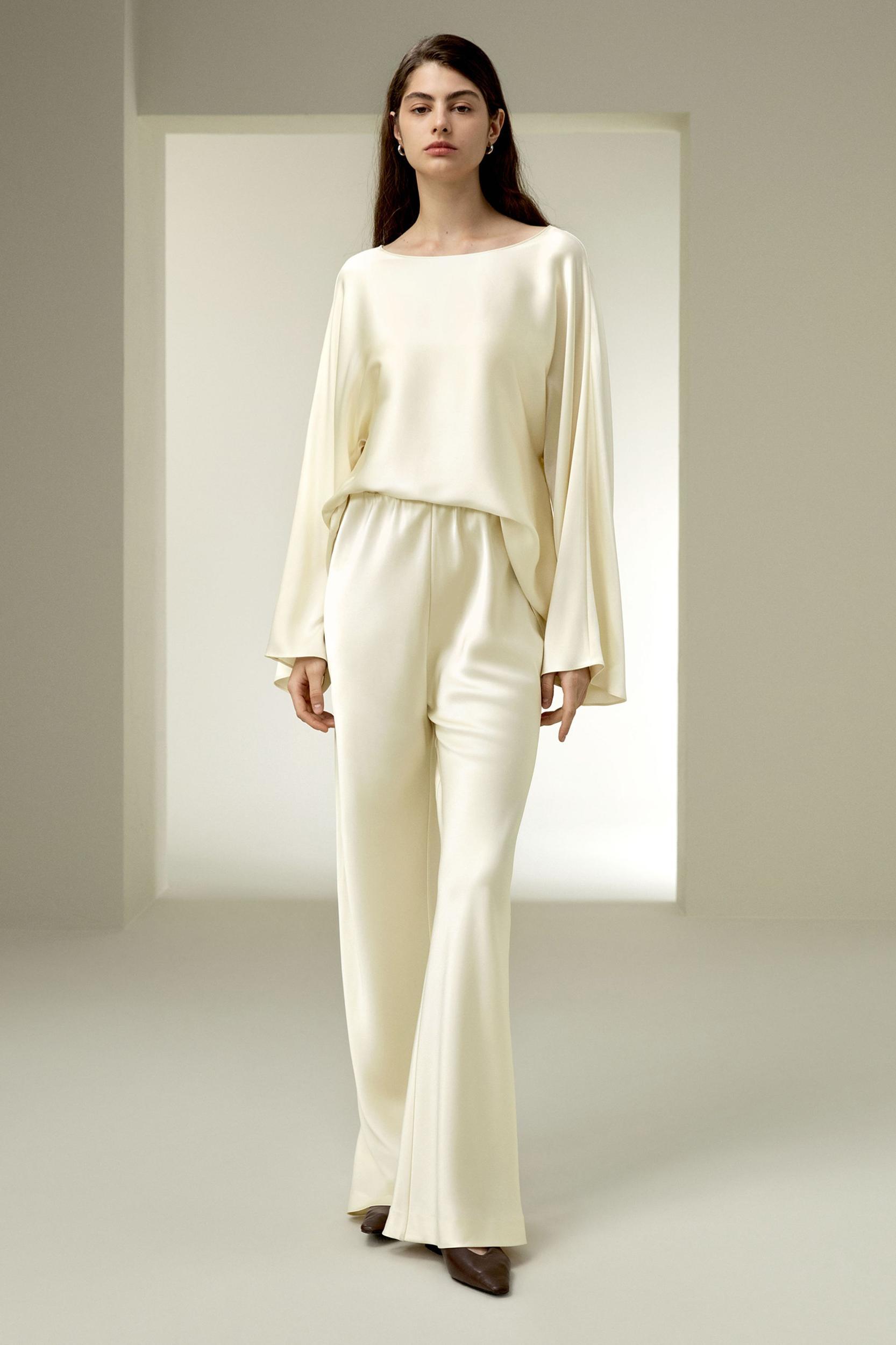 Silk Charmeuse Crewneck blouse Product Image
