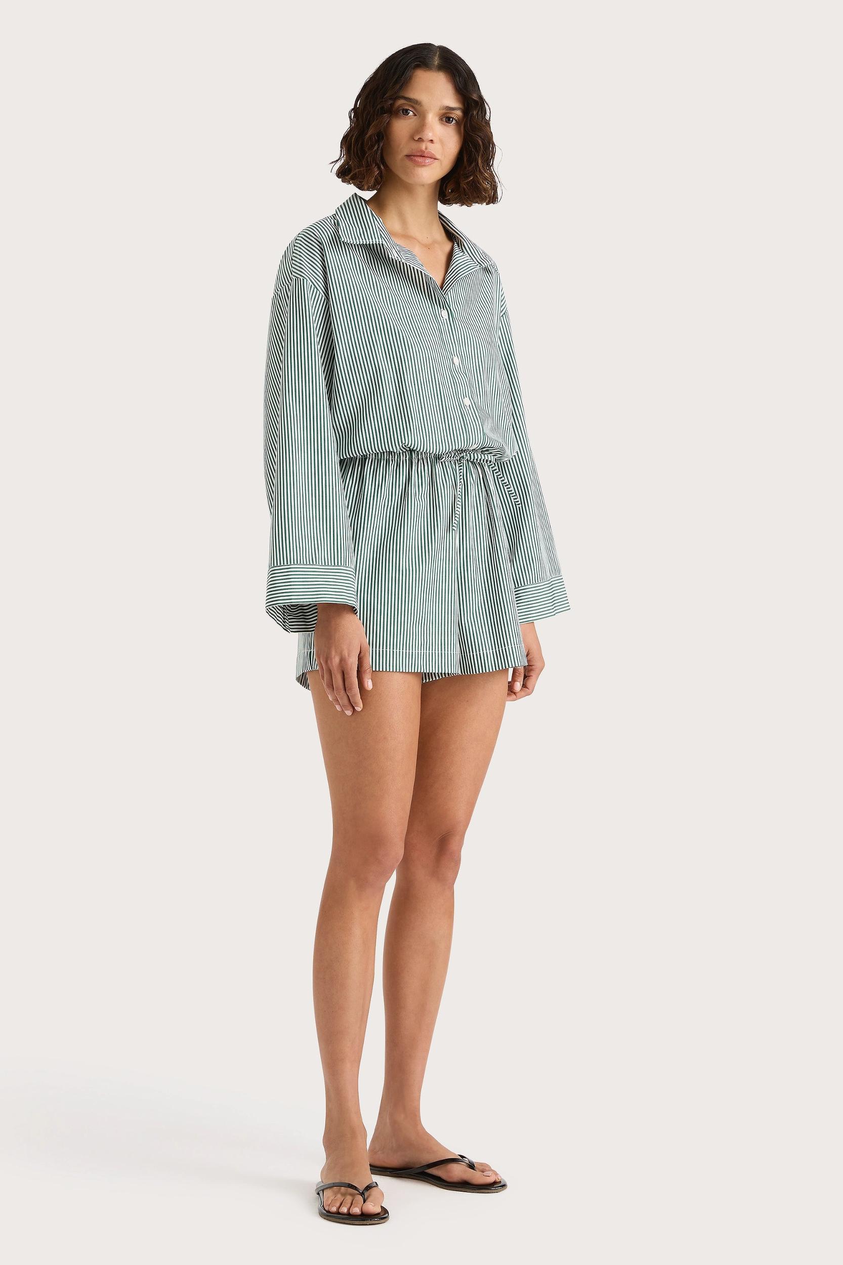 Marianne Midi Dress Green Stripe Product Image