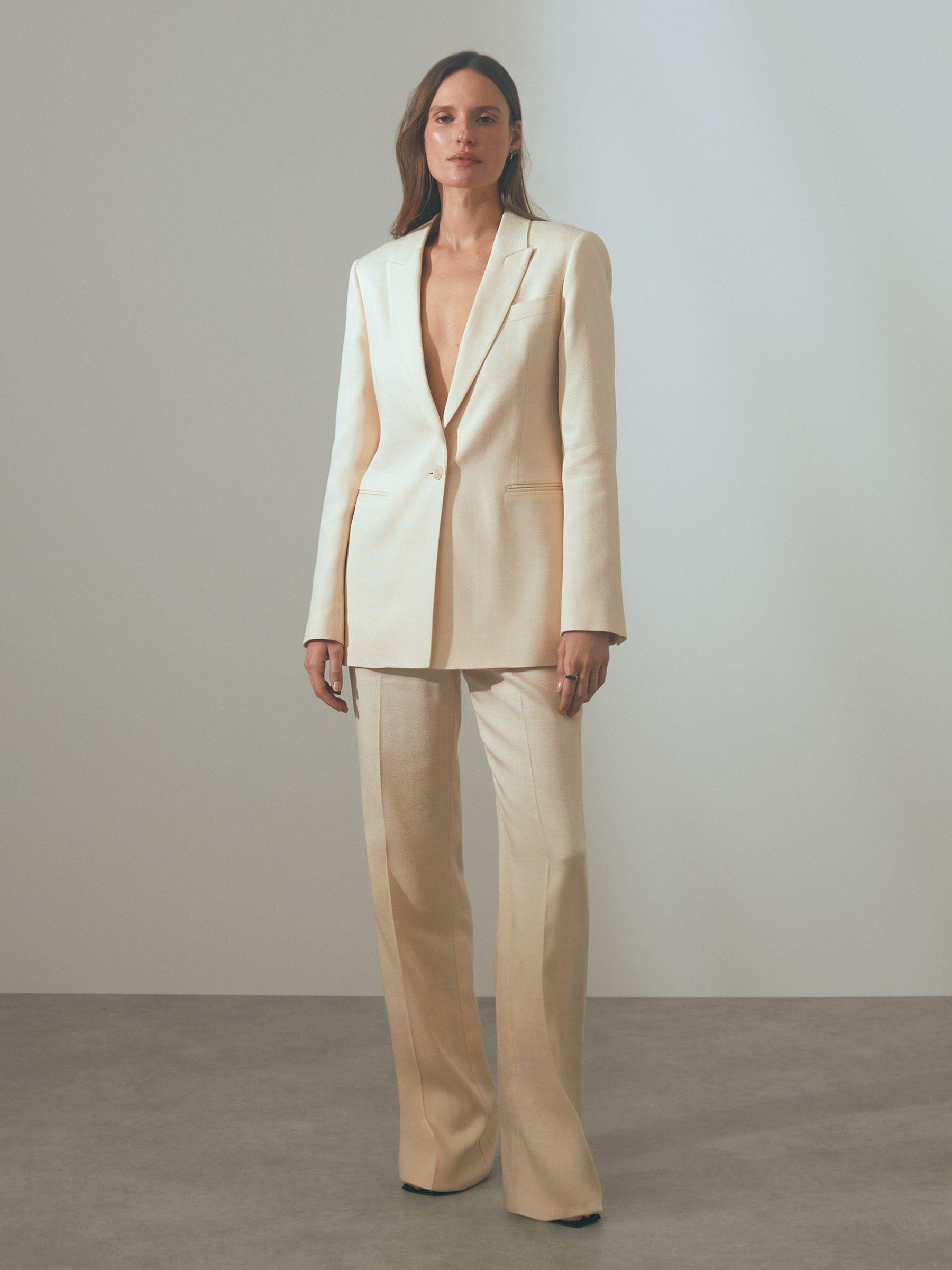 Atelier Italian Textured Single Breasted Suit Blazer in Blush Product Image