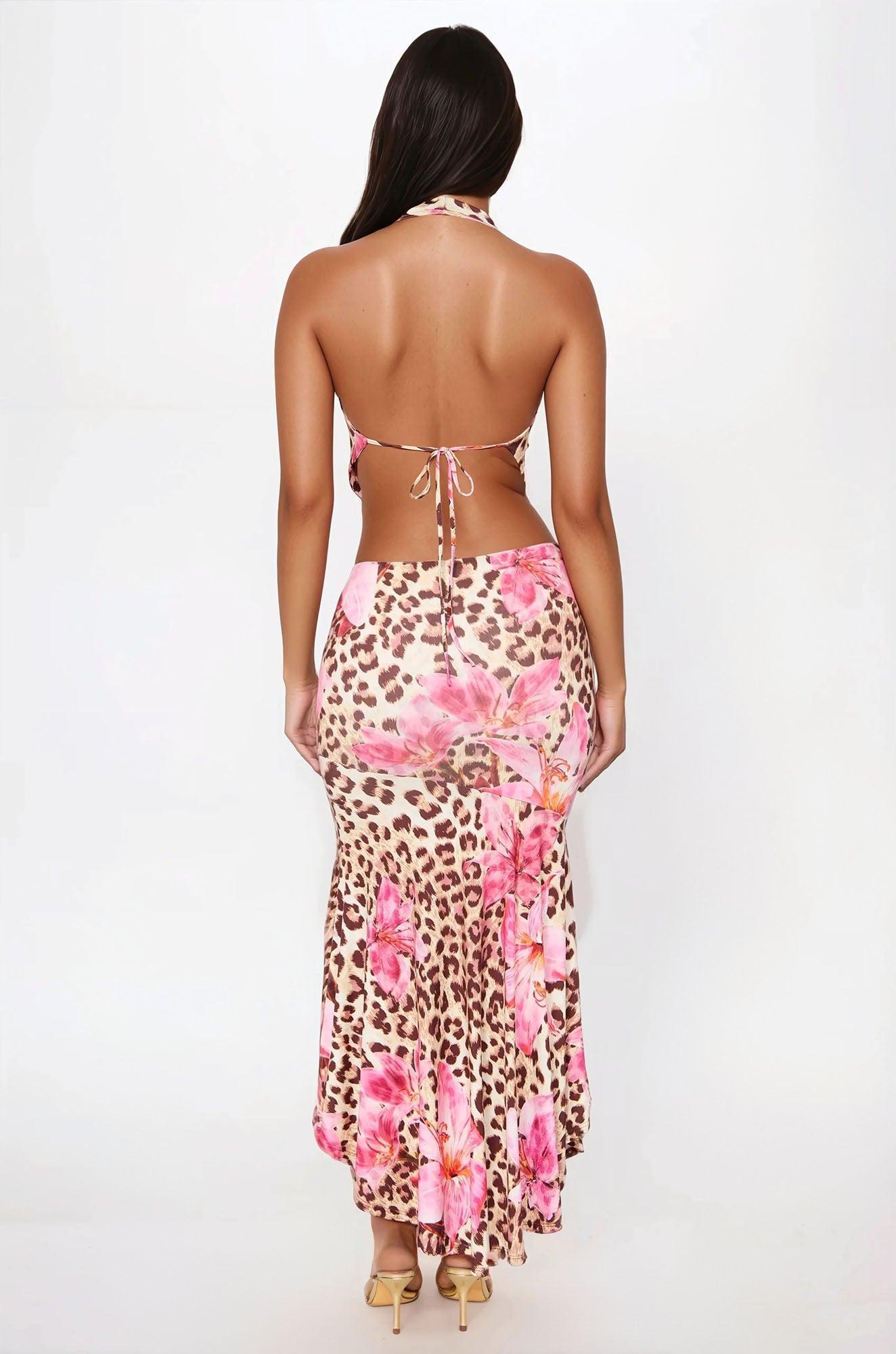 Malibu Mornings Floral Maxi Skirt Set - Pink/combo Product Image